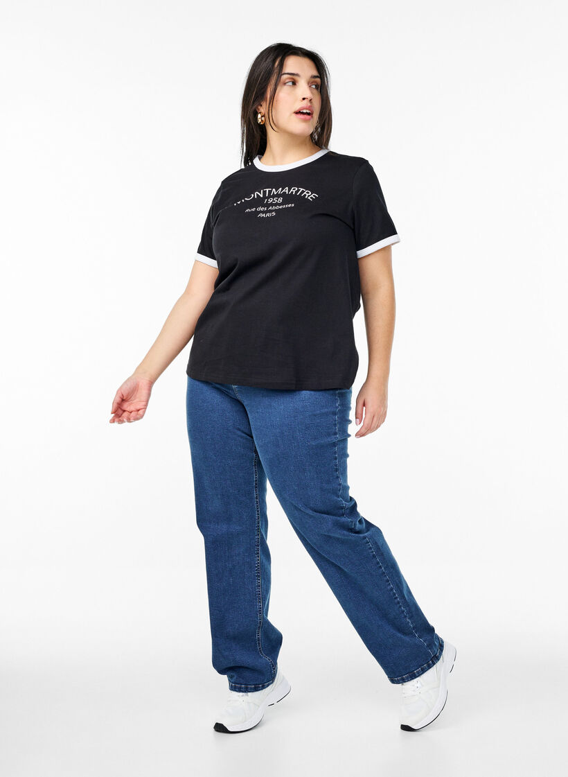 T-shirt z nadrukowanym napisem, Black w.An. Wh.Paris, Model image number 2