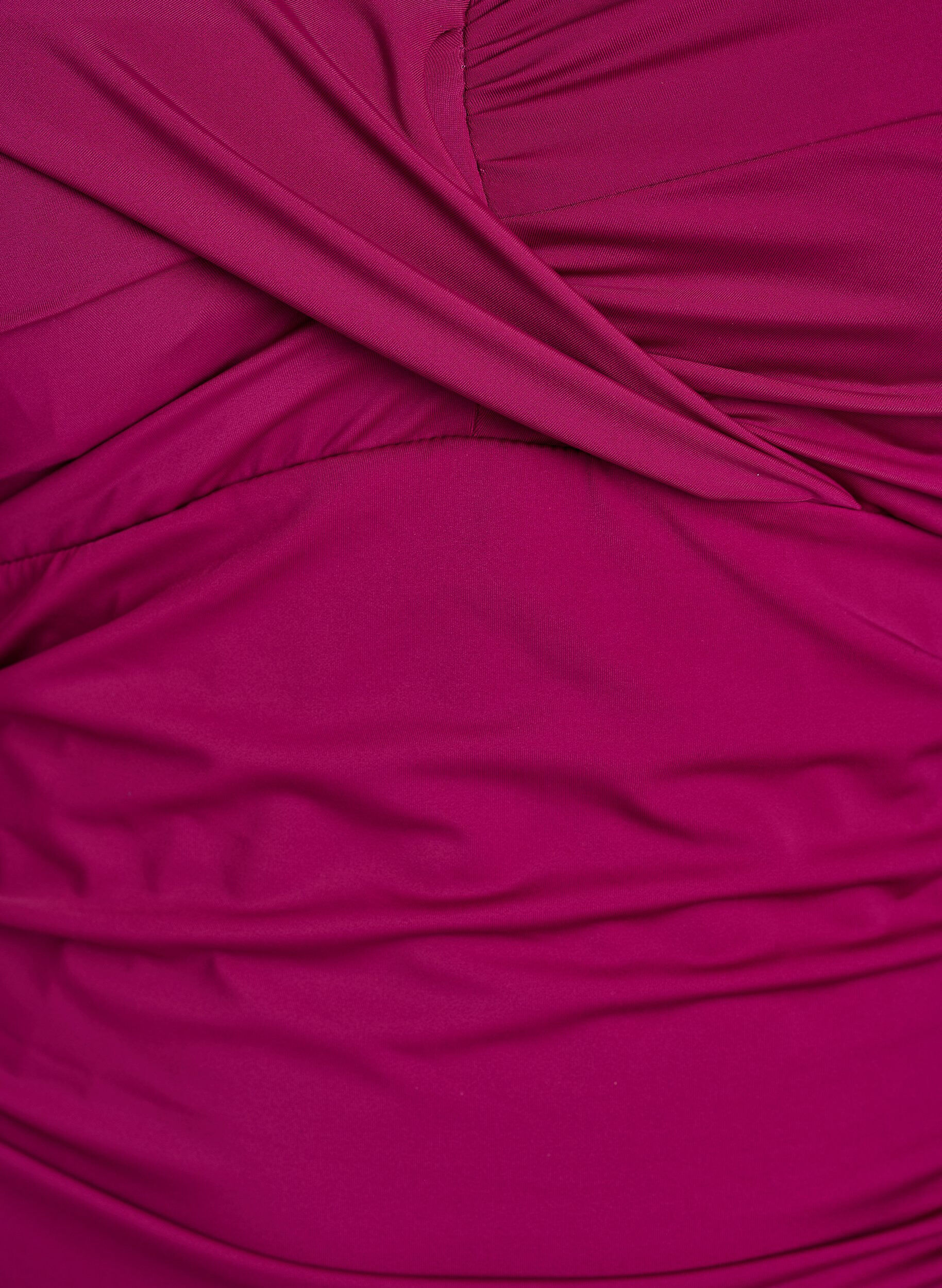 Zizzi Plaszcz kapielowy z fiszbinem i efektem marszczeniowym, Fioletowy, Packshot image number 2