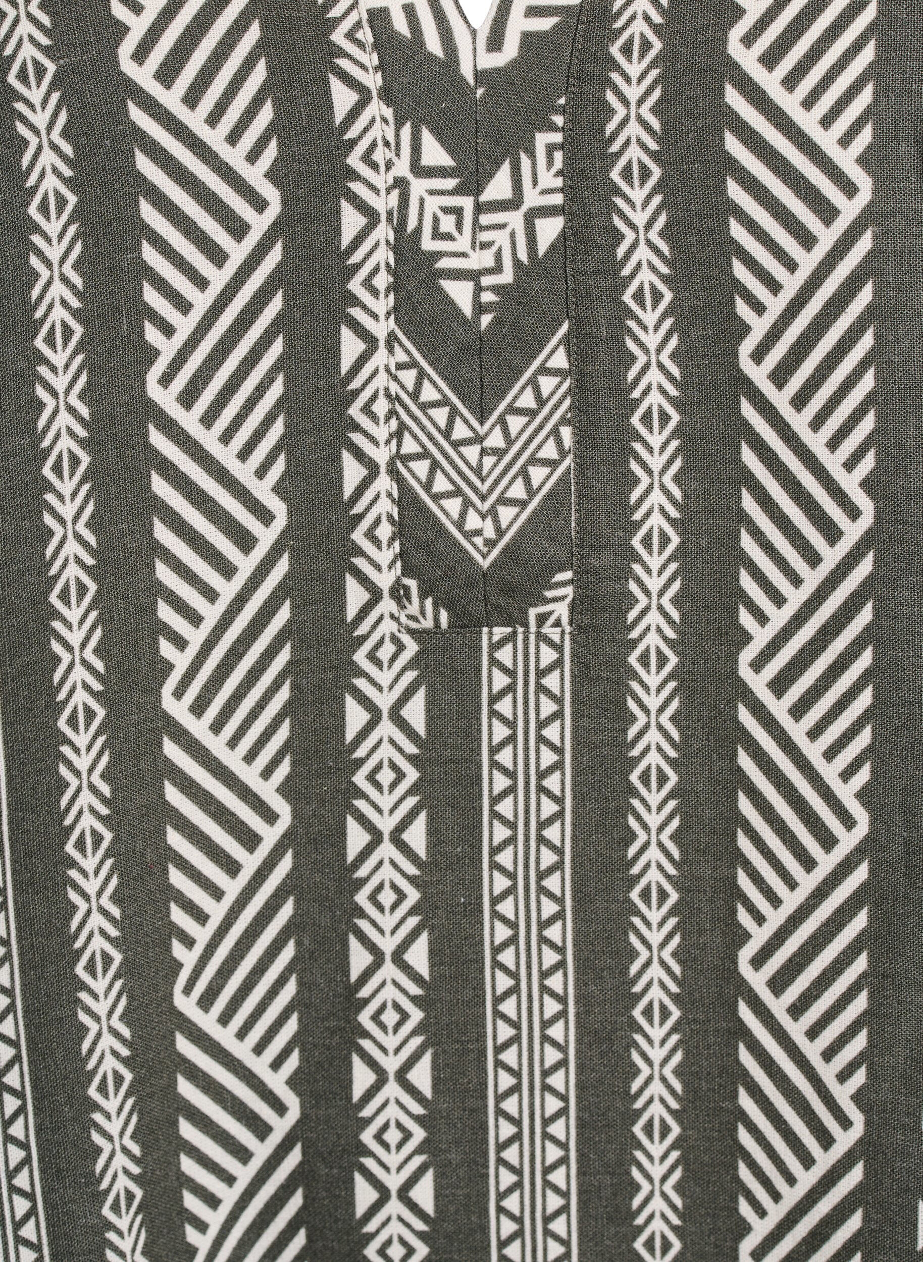 Zizzi Bluzka w paski wykonana z mieszanki lnu i wiskozy, Zielony, Packshot image number 2