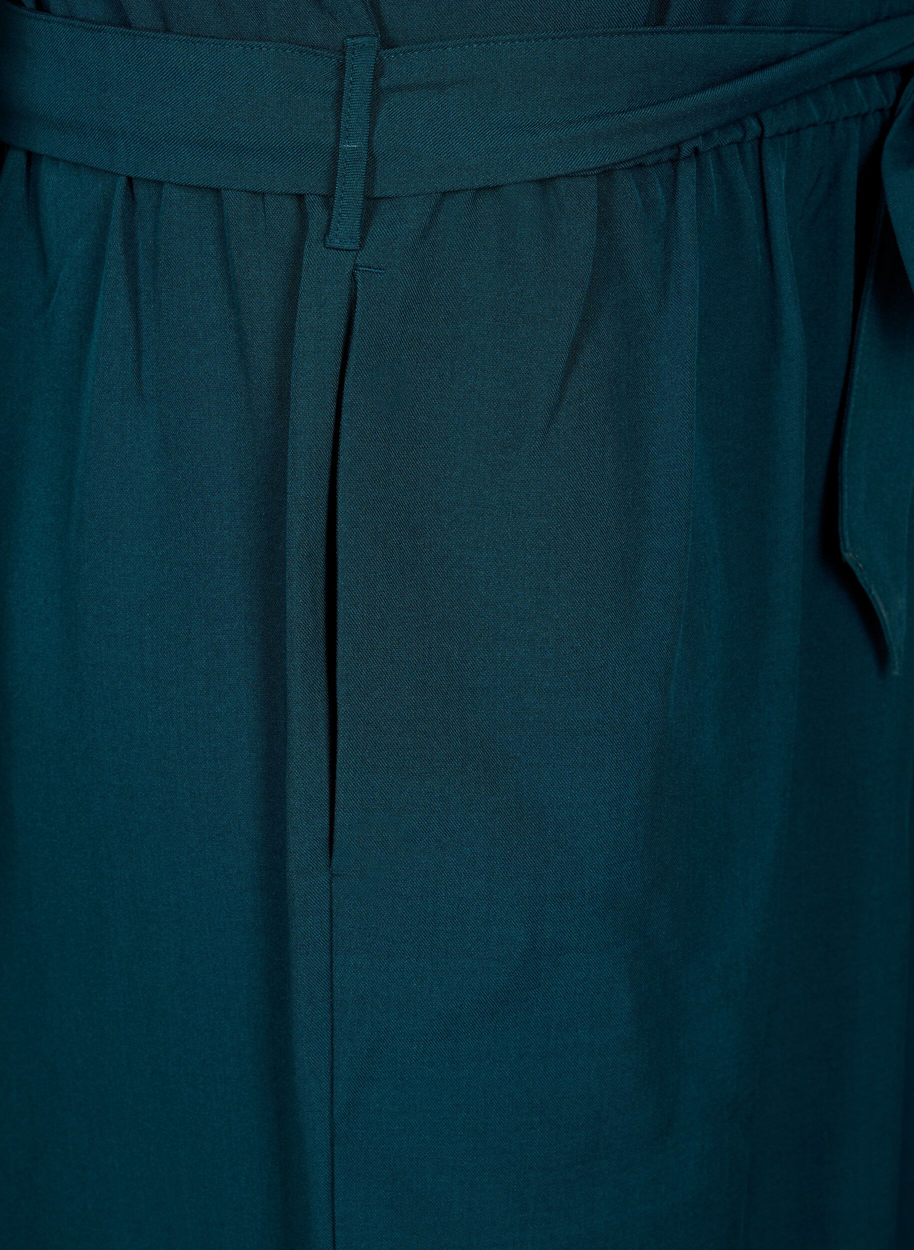 Zizzi Kombinezon z paskiem i kr&oacute;tkimi rekawami, Sea Moss Melange, Packshot image number 3