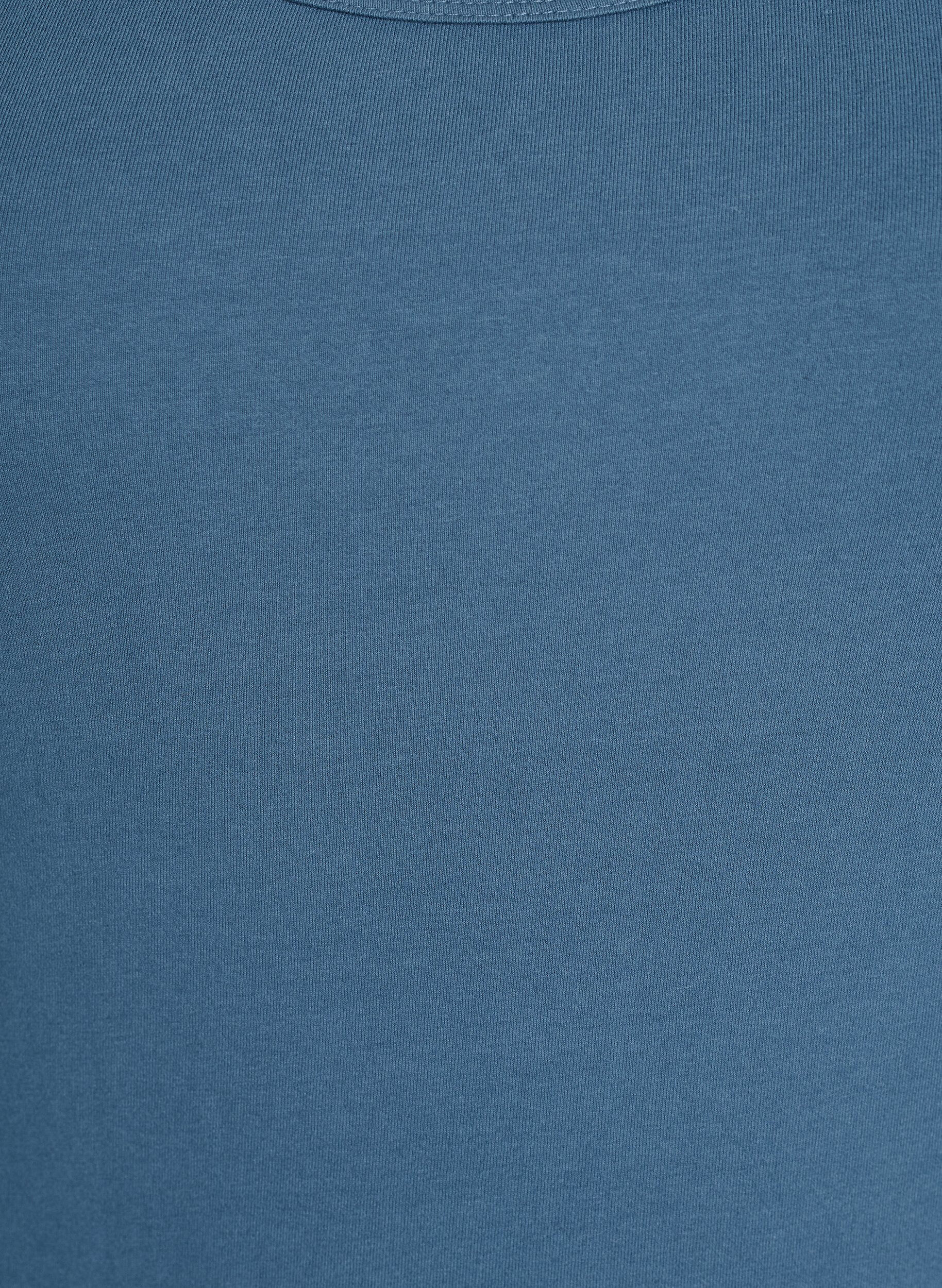 Zizzi Podstawowy top bawelniany w jednolitym kolorze, Szary, Packshot image number 2