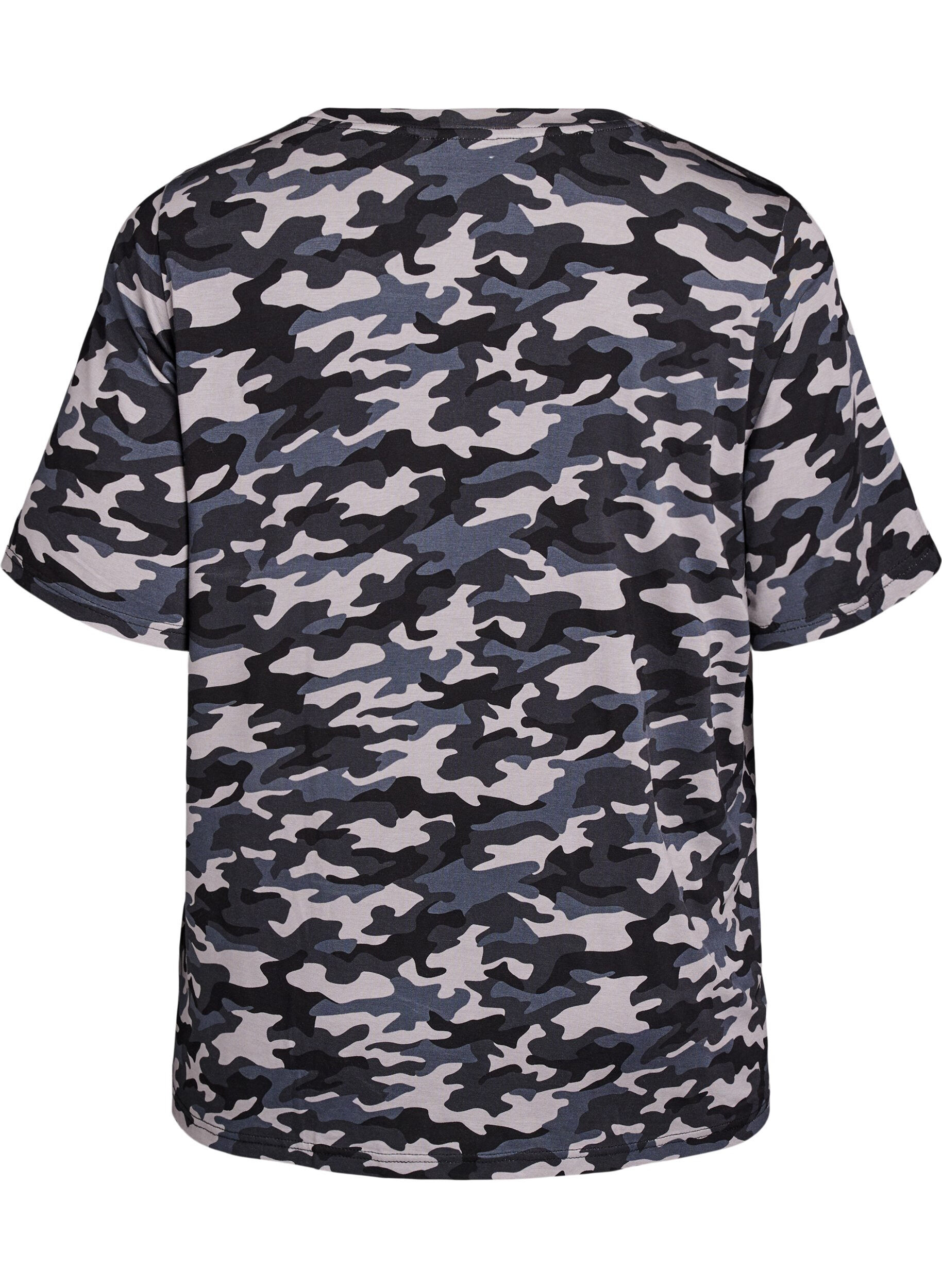 ZizziKoszulka z TENCEL&trade; Lyocell i kamuflazowym nadrukiem, , Packshot image number 1