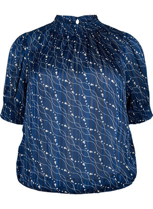 Bluzka z krótkim rekawem i nadrukiem, Dress Bl. Swirl AOP, Packshot image number 0