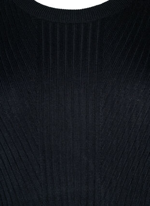 Dzianinowa sukienka oversize z rozcieciem, Black, Packshot image number 2