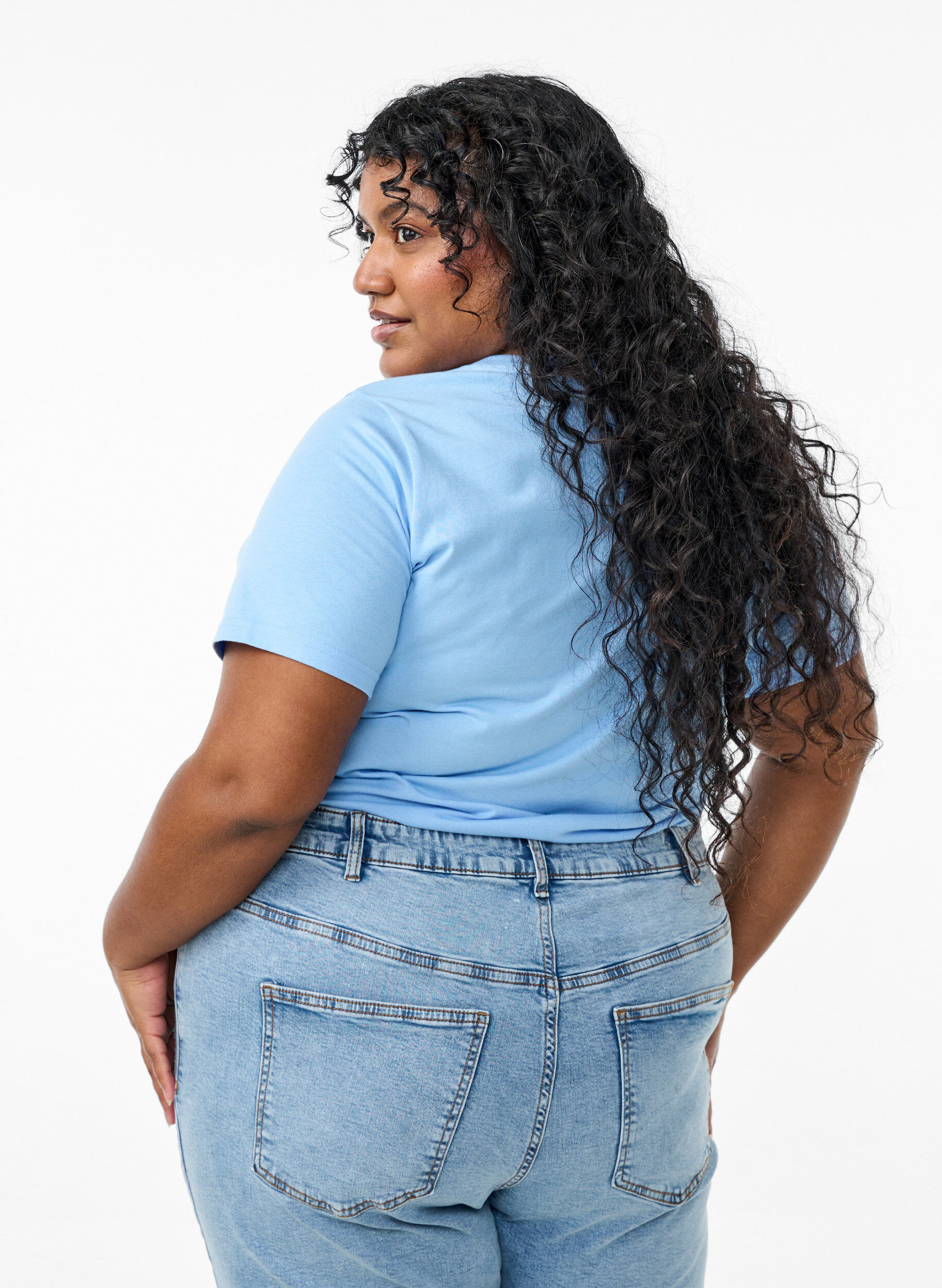 Zizzi Koszulka z ozdobnymi detalami, Niebieskie, Model image number 2