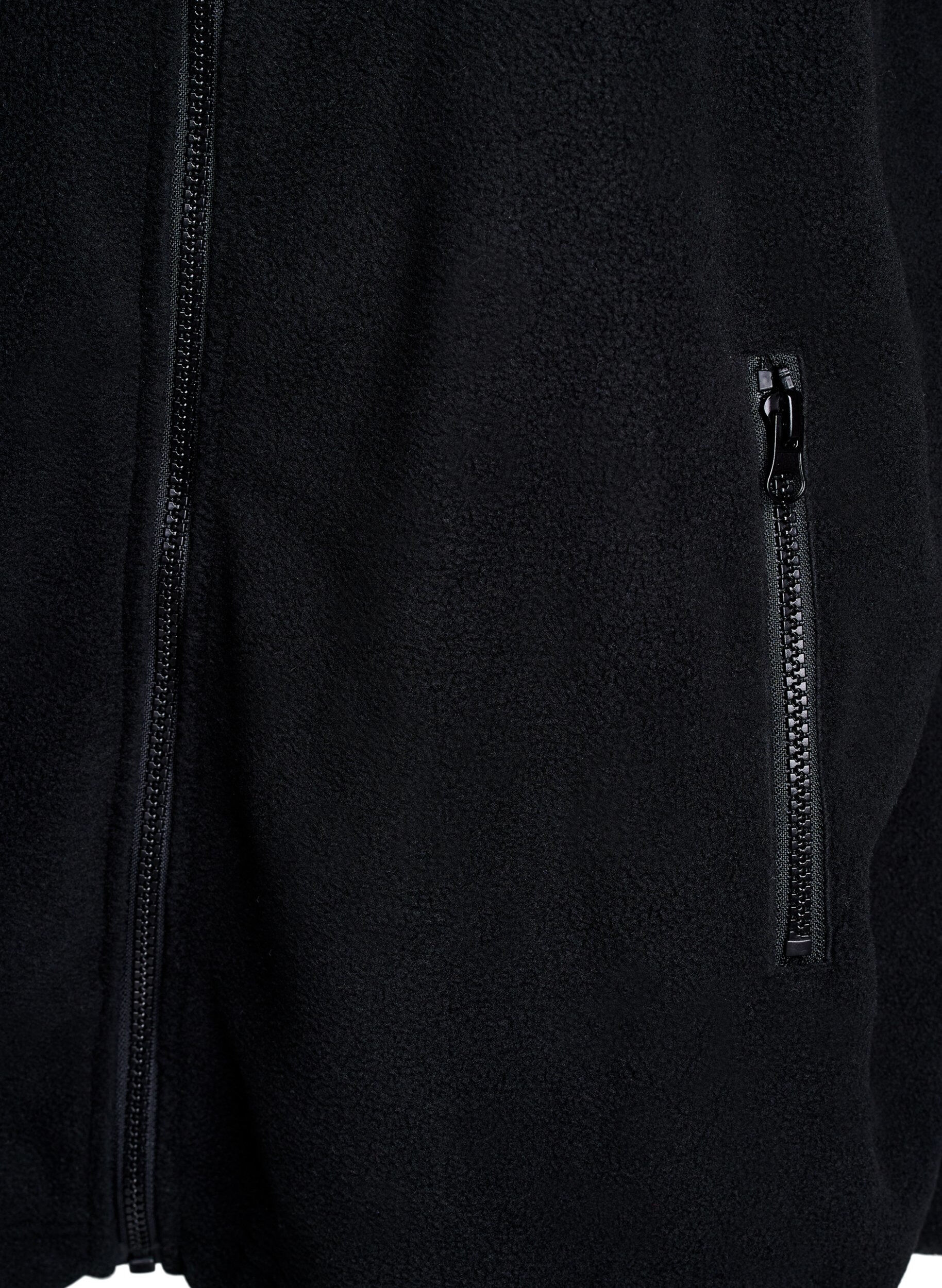 ZizziKurtka polarowa z kieszeniami, Czarne, Packshot image number 3