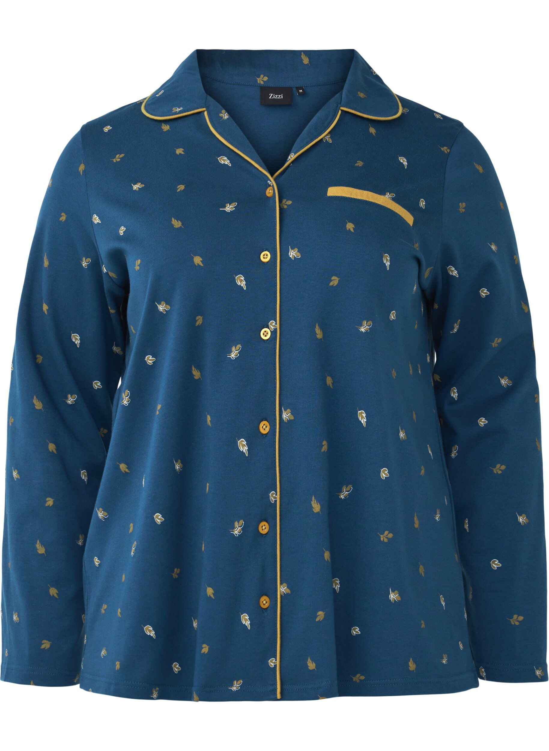 Zizzi Bawelniana koszula nocna, Blue Opal AOP, Packshot image number 0