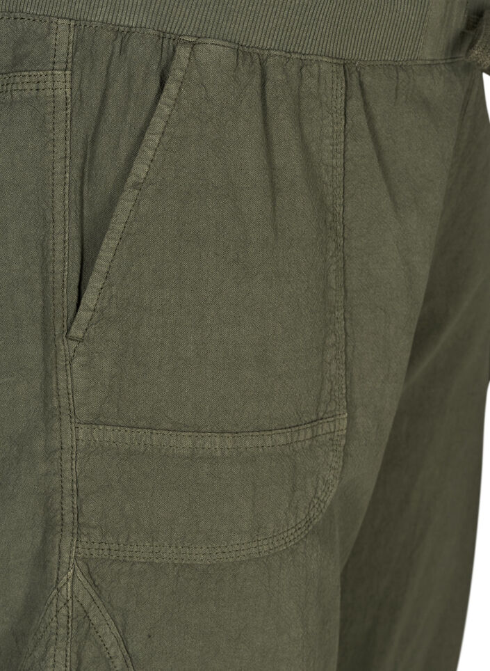 Bawelniane spodnie capri, Zielony, Packshot image number 2