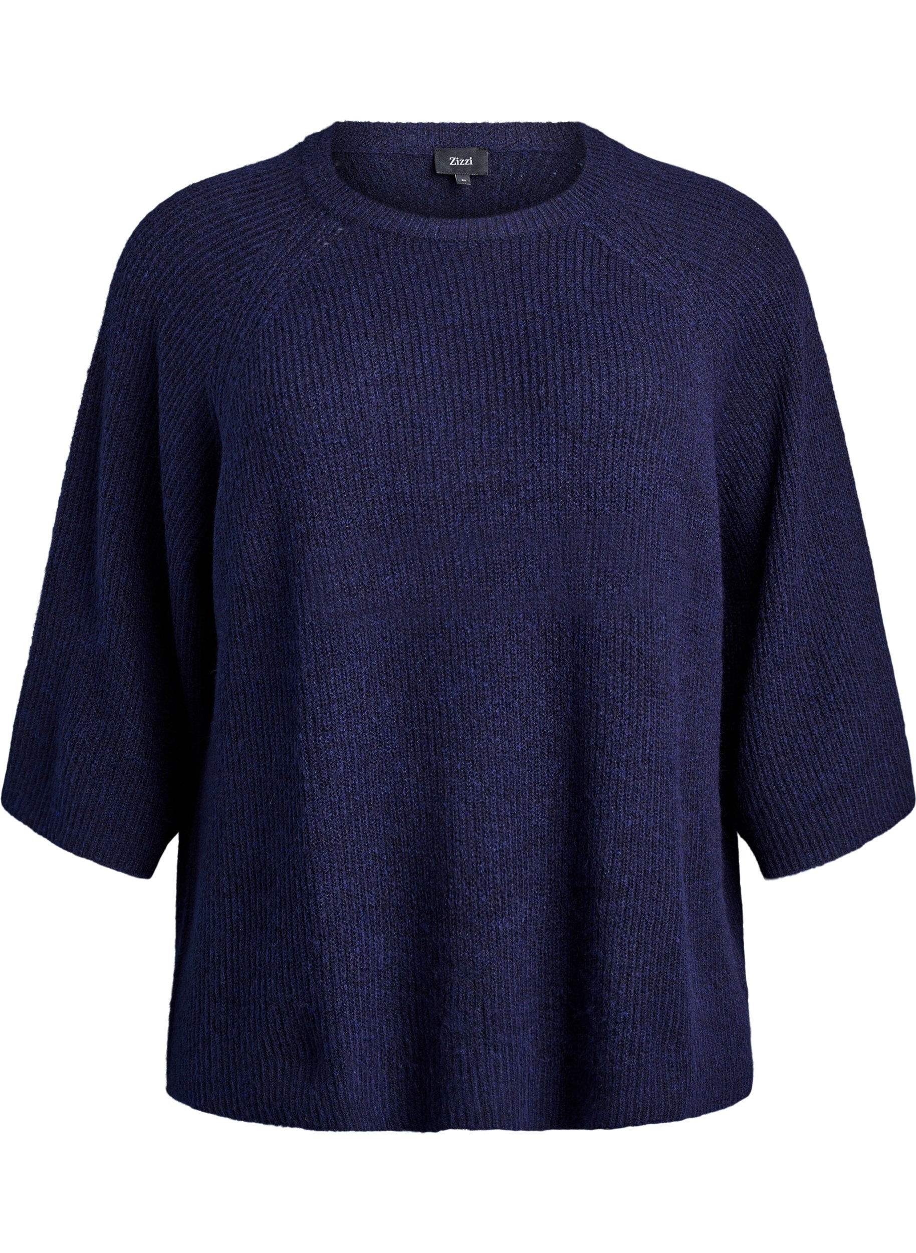 ZizziPrazkowany sweter z rekawami 3/4, Niebieskie, Packshot image number 0