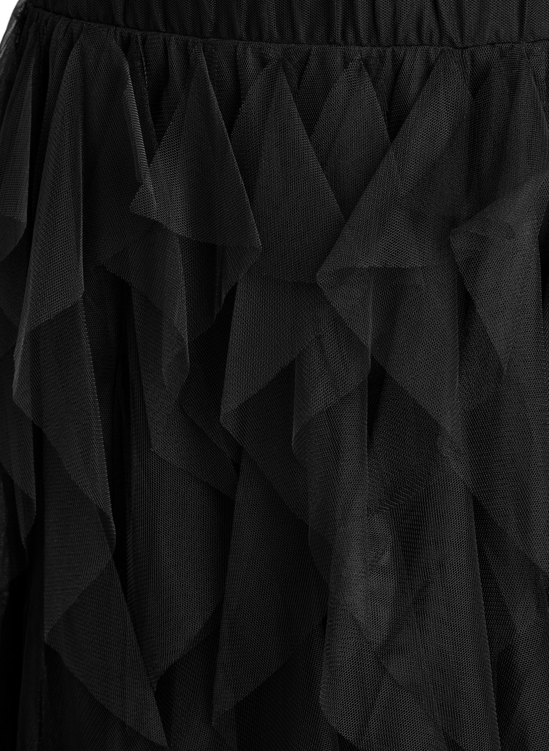 Zizzi Sp&oacute;dniczka midi z tiulu z gumka w talii, Czarne, Packshot image number 2