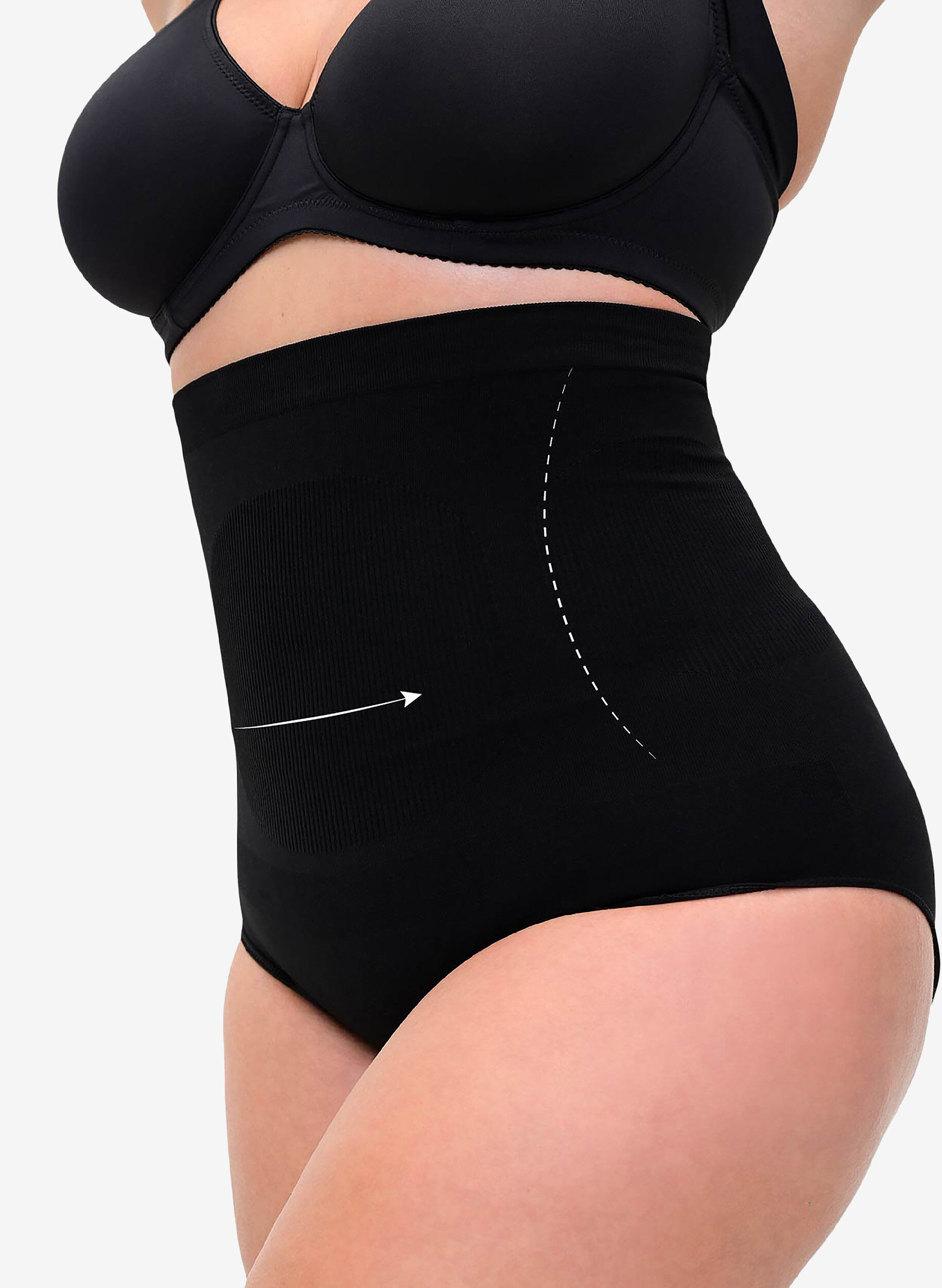 Bielizna modelujaca z wysokim stanem, Czarne, Model