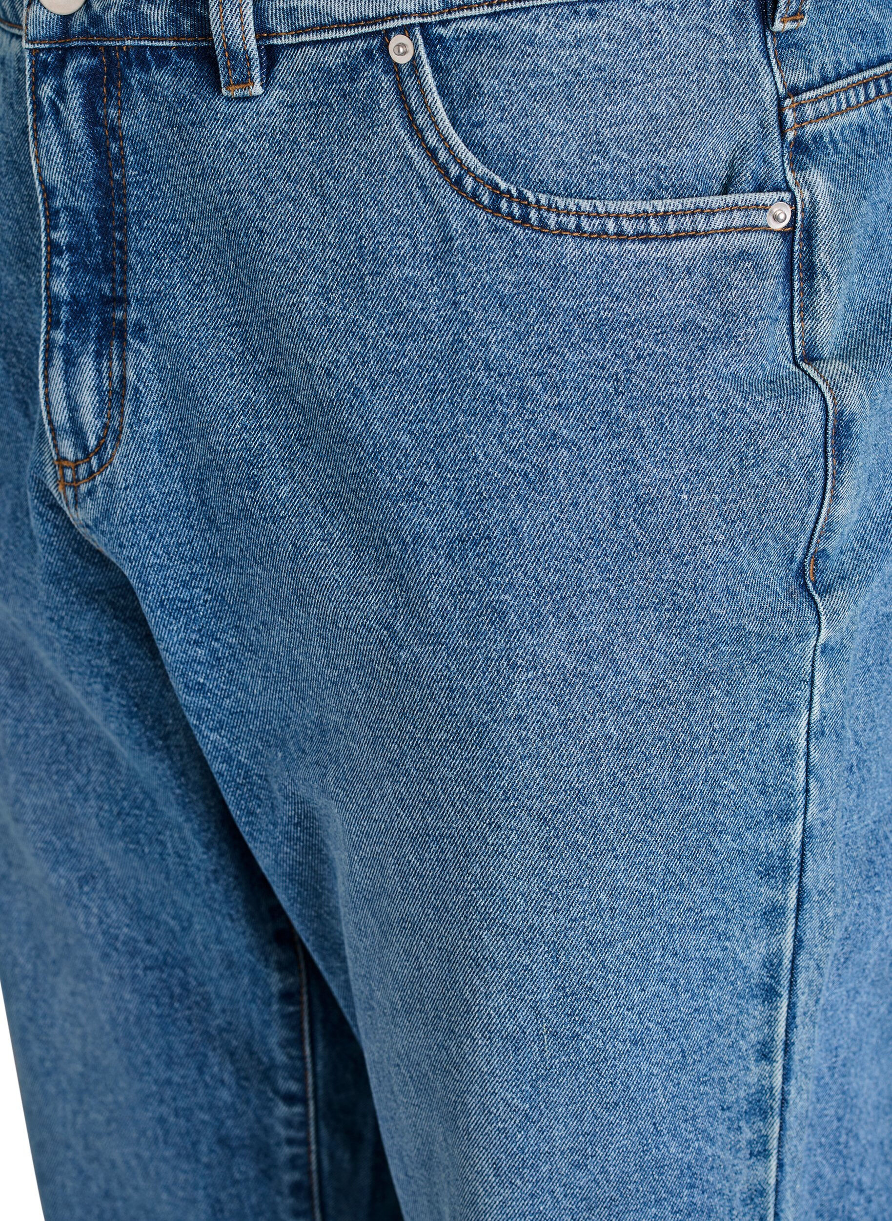 ZizziJeansy Mille typu mom fit z wysokim stanem, Niebieskie, Packshot image number 2