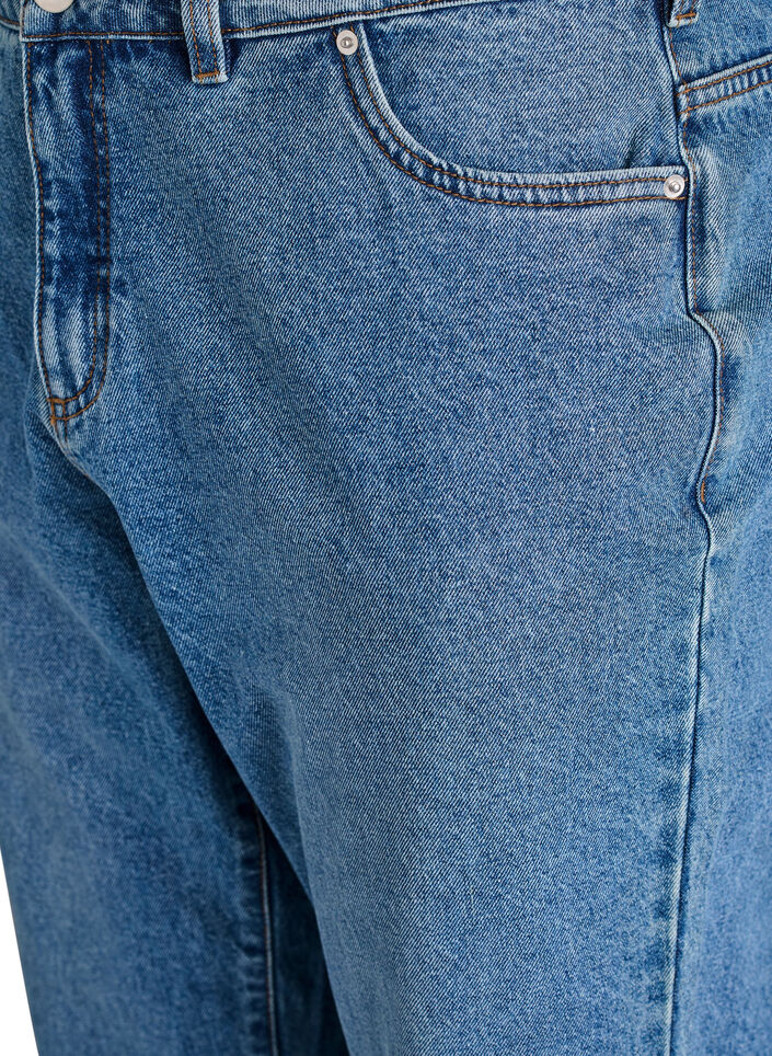 Jeansy Mille typu mom fit z wysokim stanem, Niebieskie, Packshot image number 2