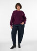 Sweter z ryfionymi rekawami w ksztalcie balon&oacute;w, Fioletowy, Model image number 1