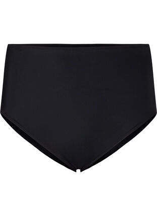 Jednokolorowy dól bikini z wysoka talia, Black, Packshot image number 0