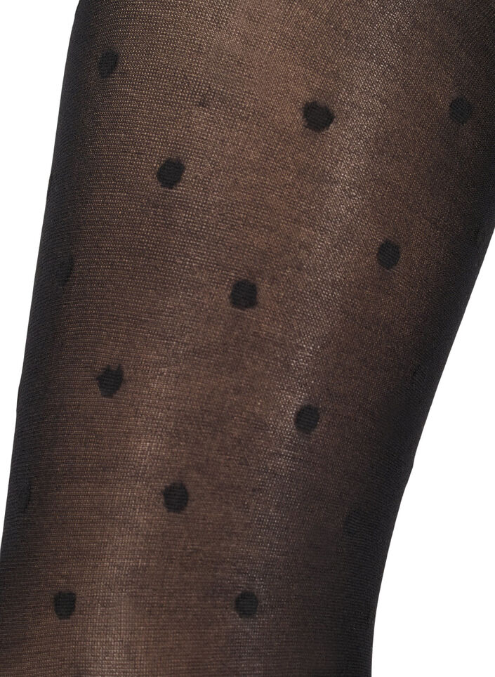 Rajstopy 40 den w groszki, Czarne, Packshot image number 1