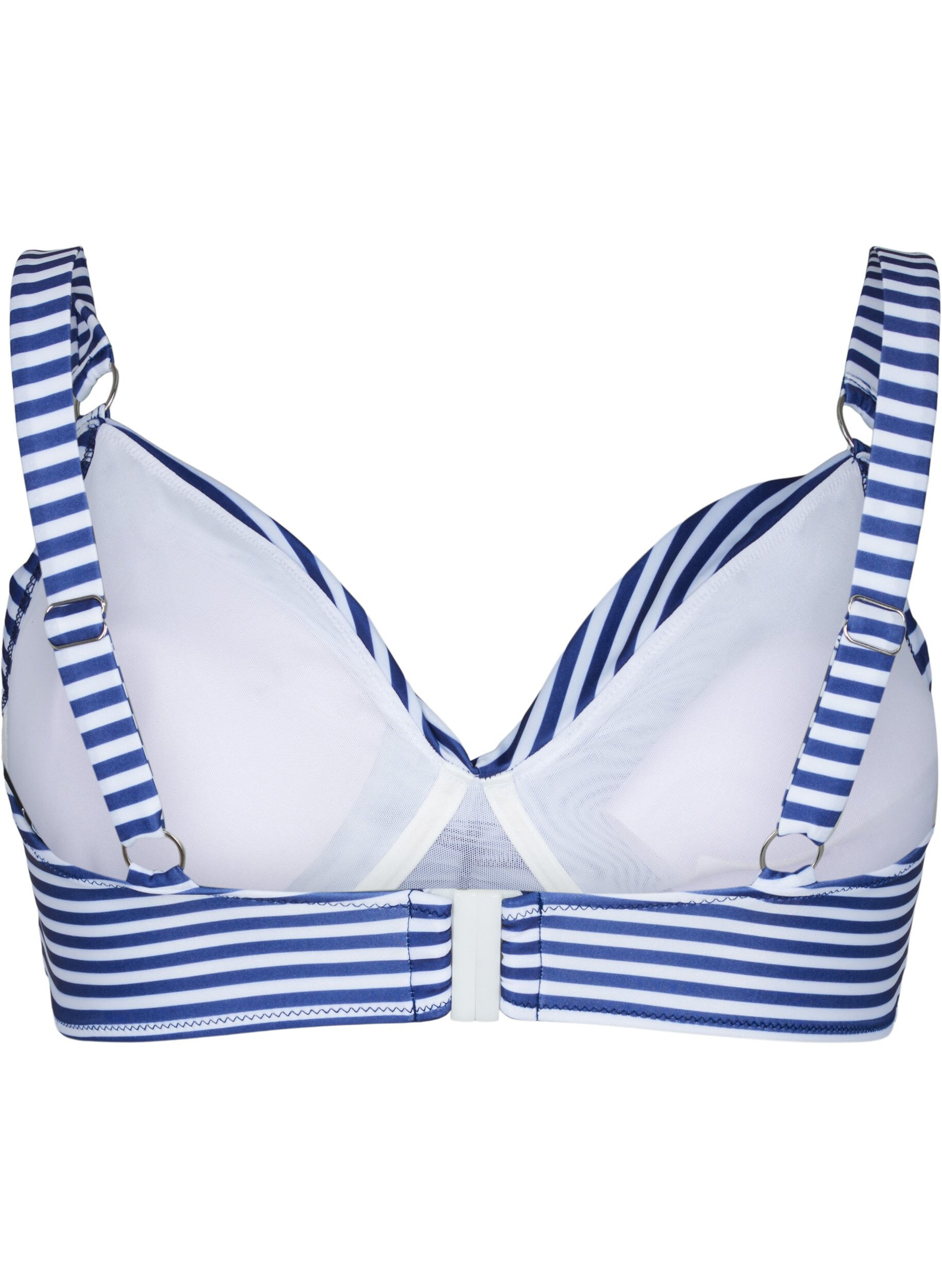 Zizzi Biustonosz bikini z nadrukiem i fiszbinami, Blue Striped, Packshot image number 1