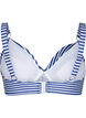 Biustonosz bikini z nadrukiem i fiszbinami, Blue Striped, Packshot image number 1