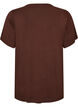 Wiskozowy T-shirt z dzetami, Brązowy, Packshot image number 1