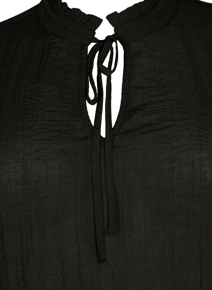 Bluzka z dlugimi rekawami i baskinka, Czarne, Packshot image number 2