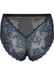 Koronkowe spodnie 3/4 z wysokim stanem, Black w. blue lace, Packshot image number 1