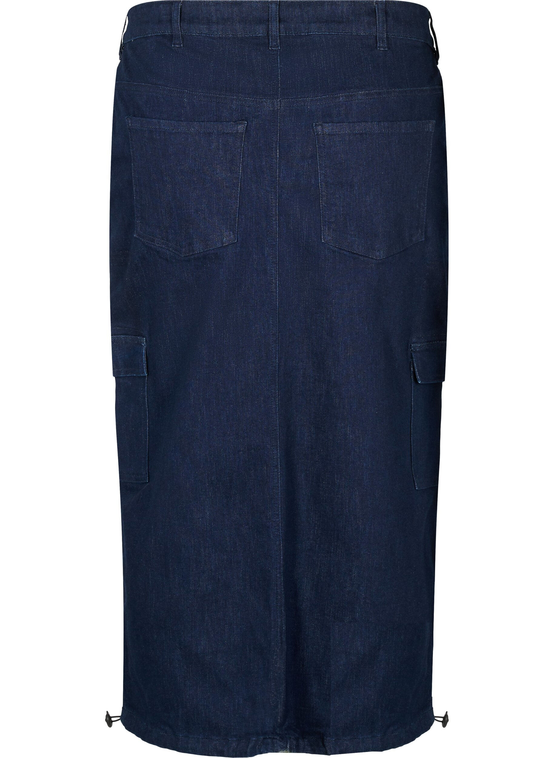 Zizzi Sp&oacute;dnica maxi z&nbsp;dzinsu, Dark Blue Denim, Packshot image number 1