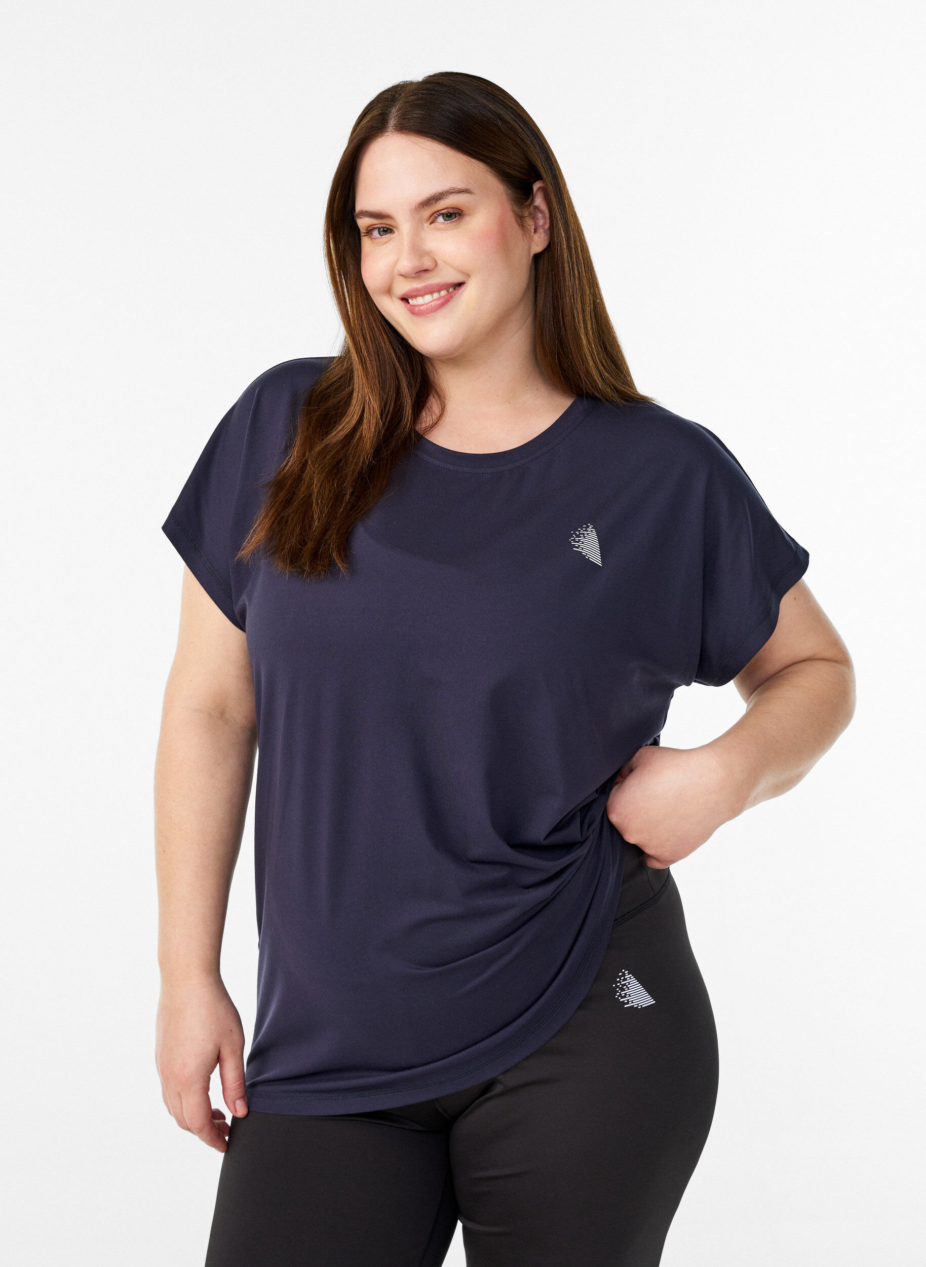 Koszulka treningowa w jednolitym kolorze, Niebieskie, Model