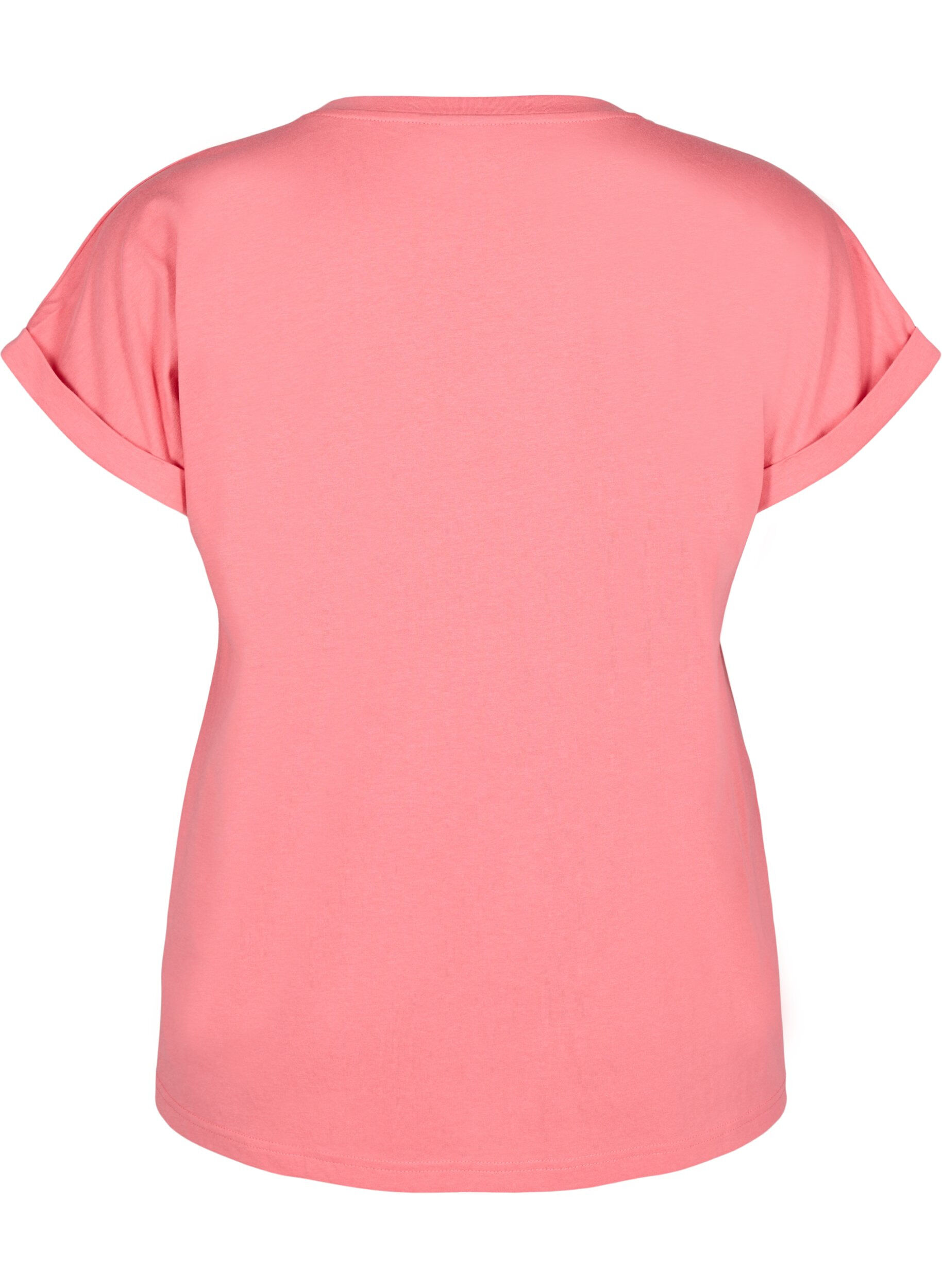 ZizziT-shirt z kr&oacute;tkim rekawem z mieszanki bawelny, R&oacute;żowy, Packshot image number 1