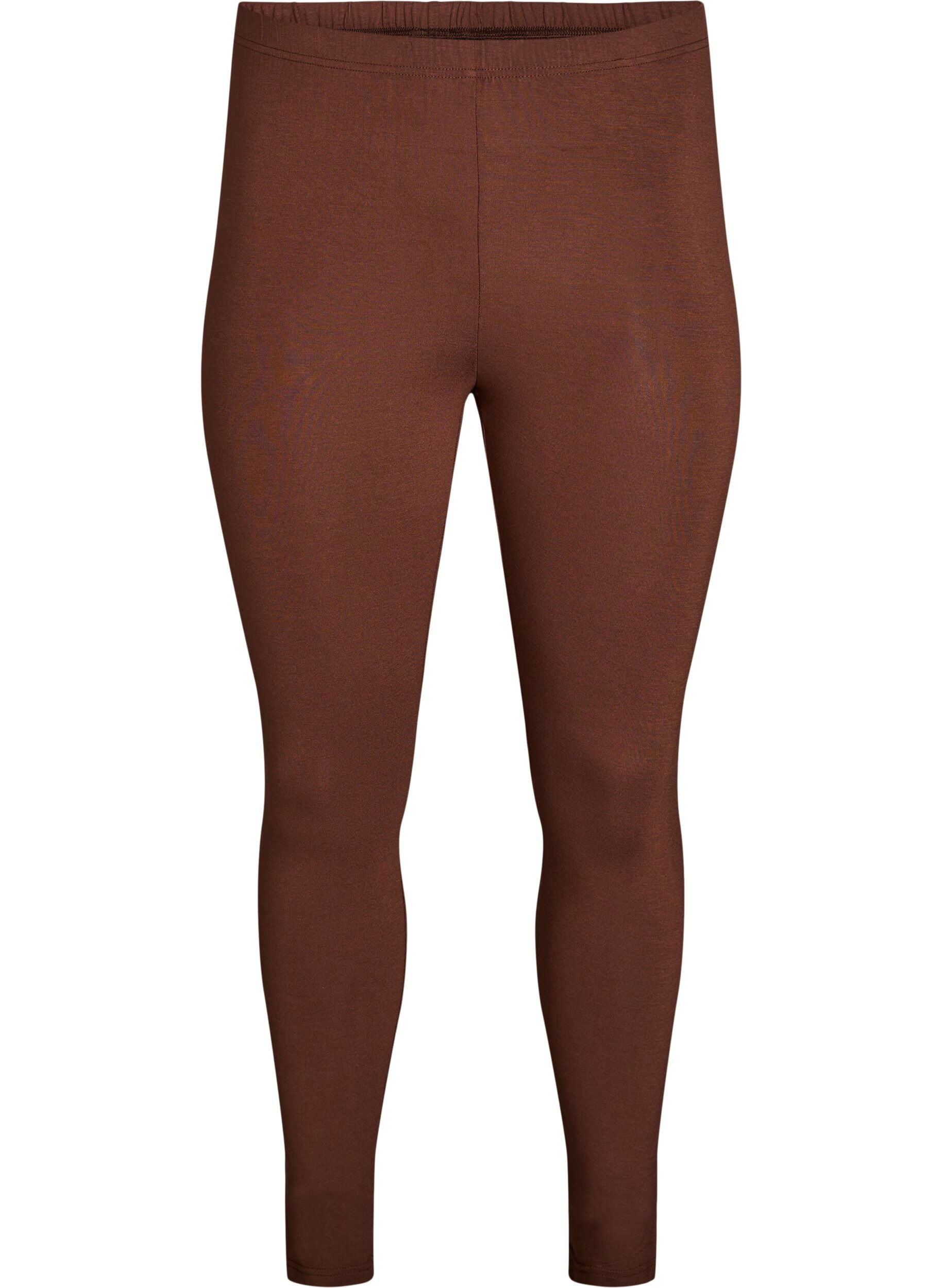 Zizzi Legginsy basic z wiskozy, Brązowy, Packshot image number 0