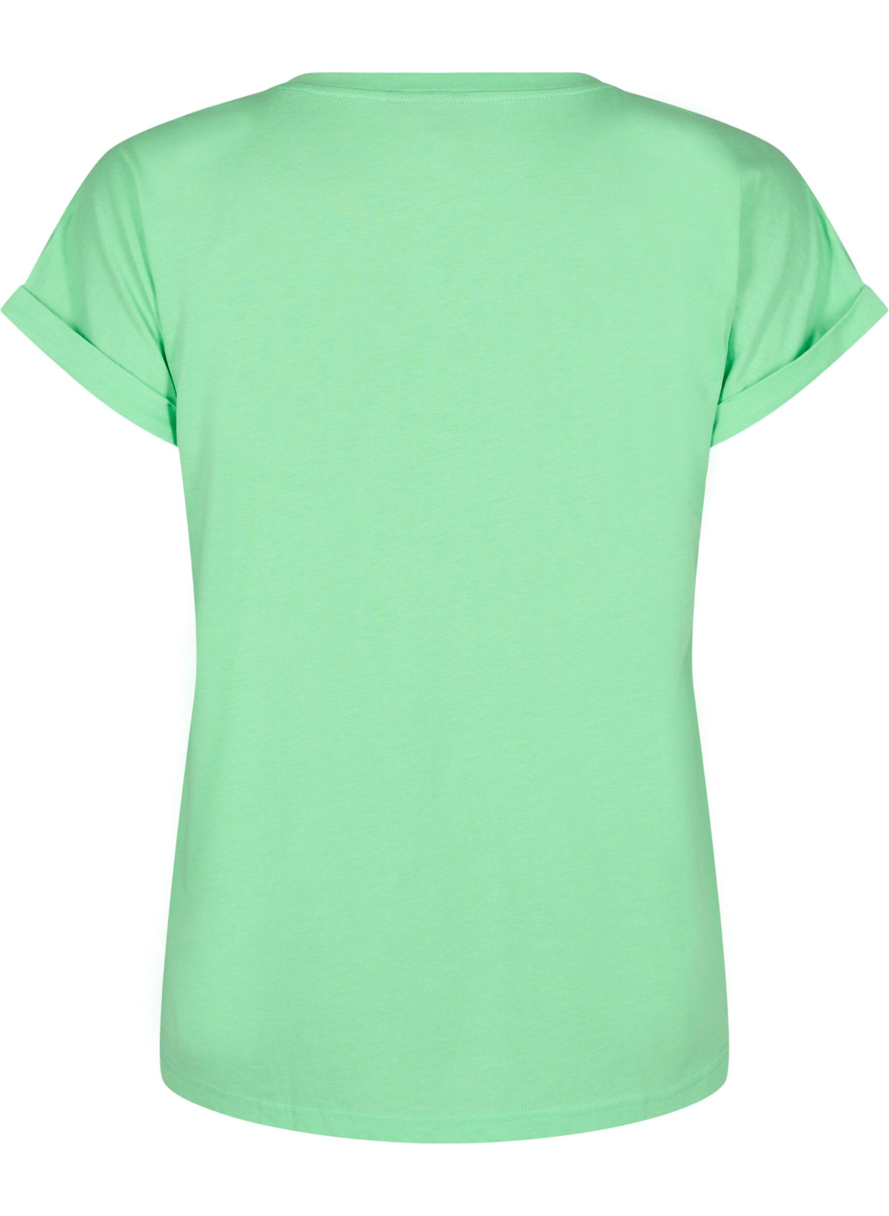 ZizziT-shirt z kr&oacute;tkim rekawem z mieszanki bawelny, Zielony, Packshot image number 1