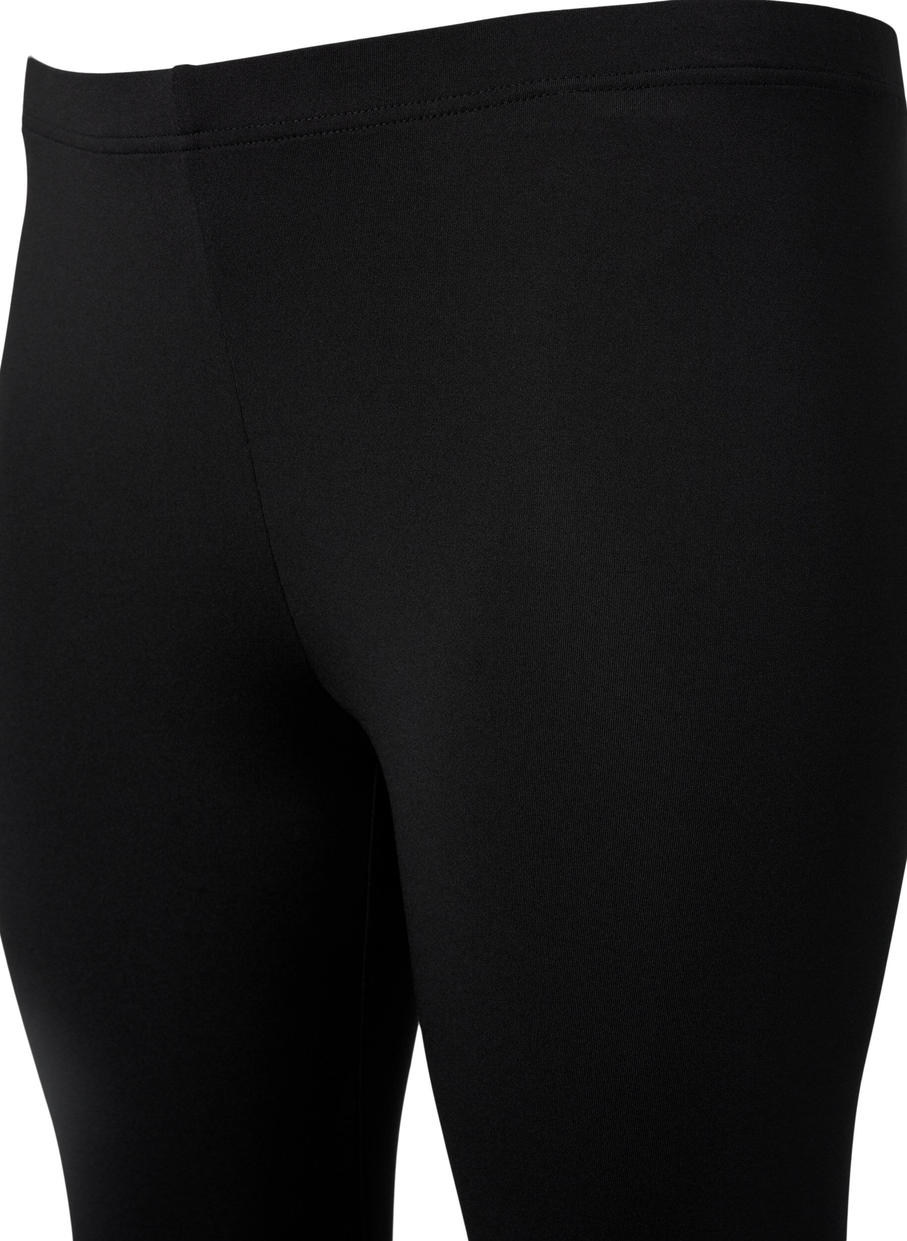 Zizzi 2-pair legginsy 3/4 z koronkowym wykonczeniem, Black / Black, Packshot image number 3