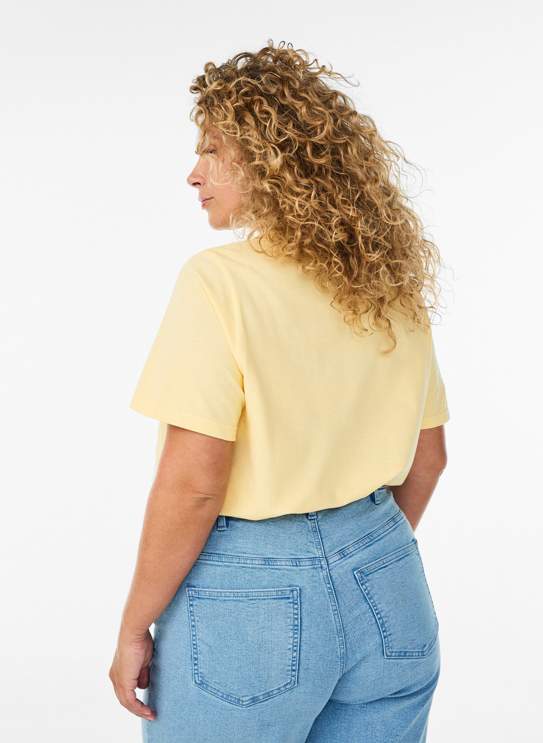 Zizzi Koszulka polo z kr&oacute;tkim rekawem, Ż&oacute;łty, Model image number 2