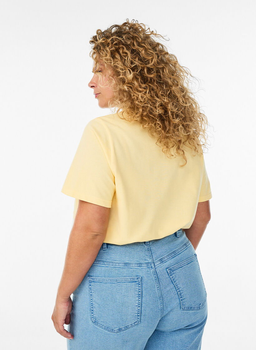 Koszulka polo z kr&oacute;tkim rekawem, Ż&oacute;łty, Model image number 2