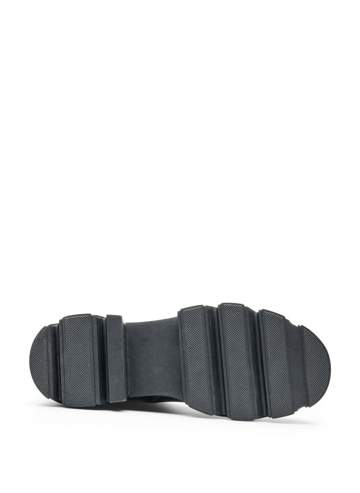 Dlugie buty z zeberkowymi wstawkami, Czarne, Packshot image number 5