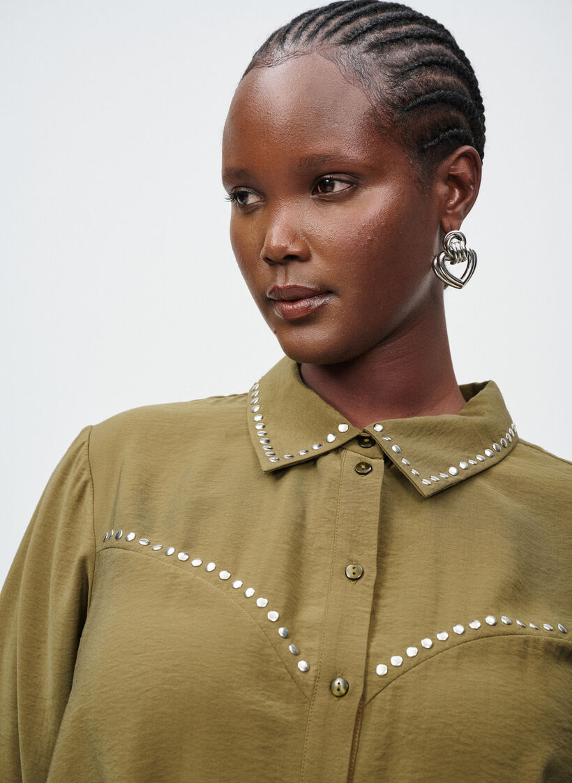 Koszula z cwiekami, Zielony, Image