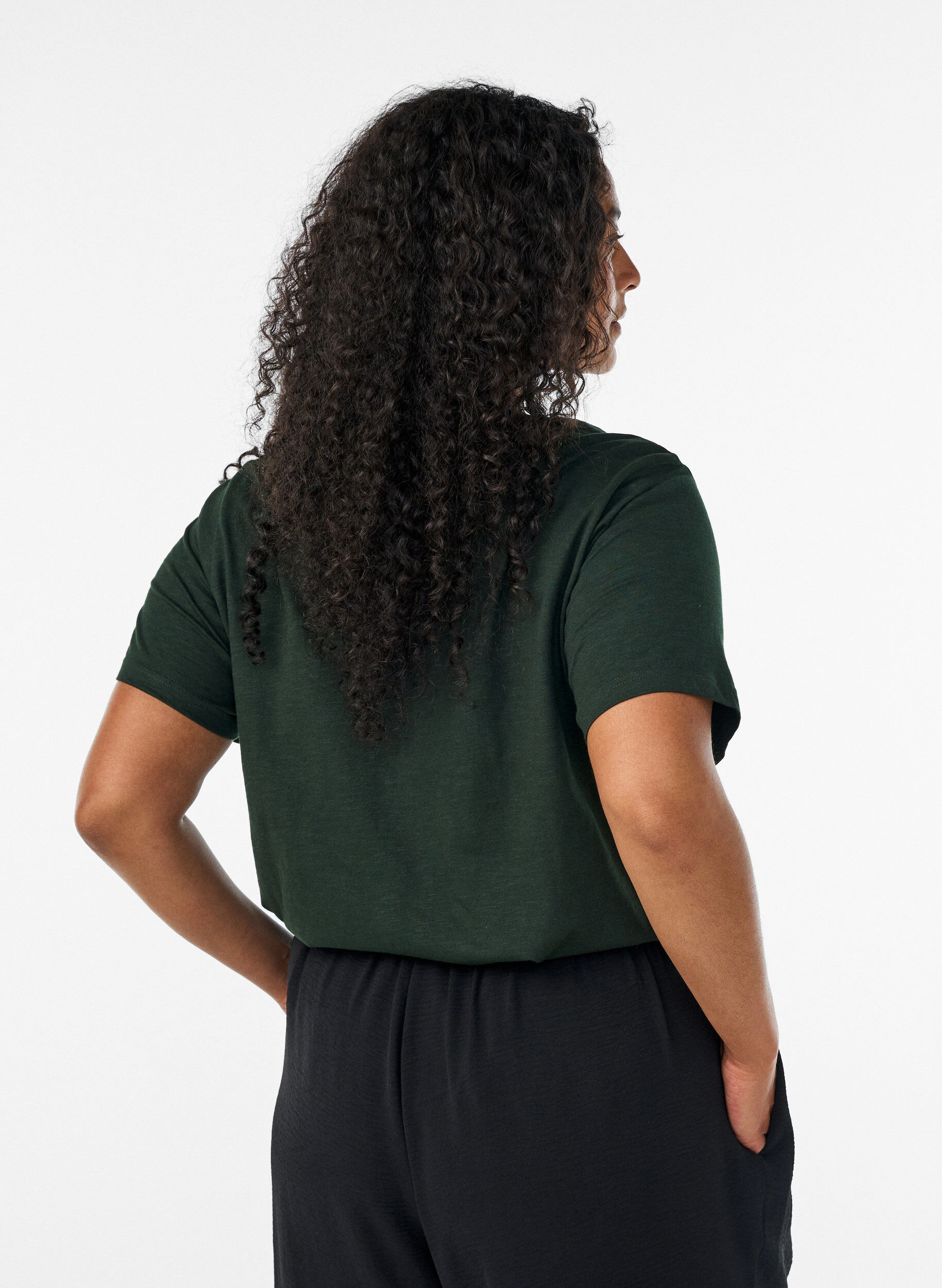 ZizziT-shirt z guzikami, Zielony, Model image number 2