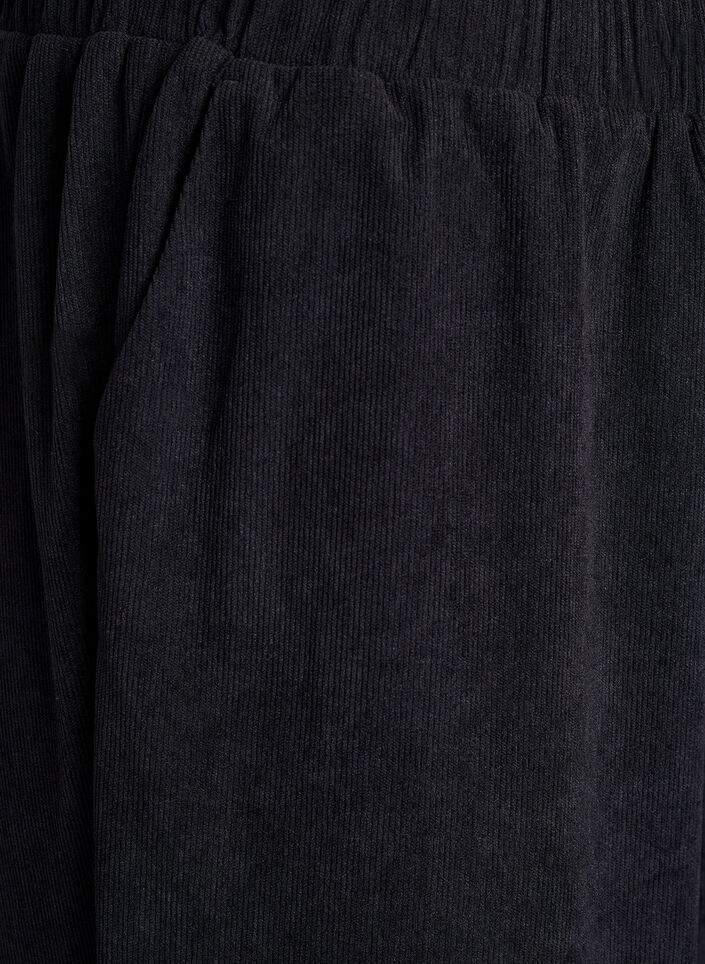 Aksamitne spodnie z szerokimi nogawkami, Czarne, Packshot image number 2