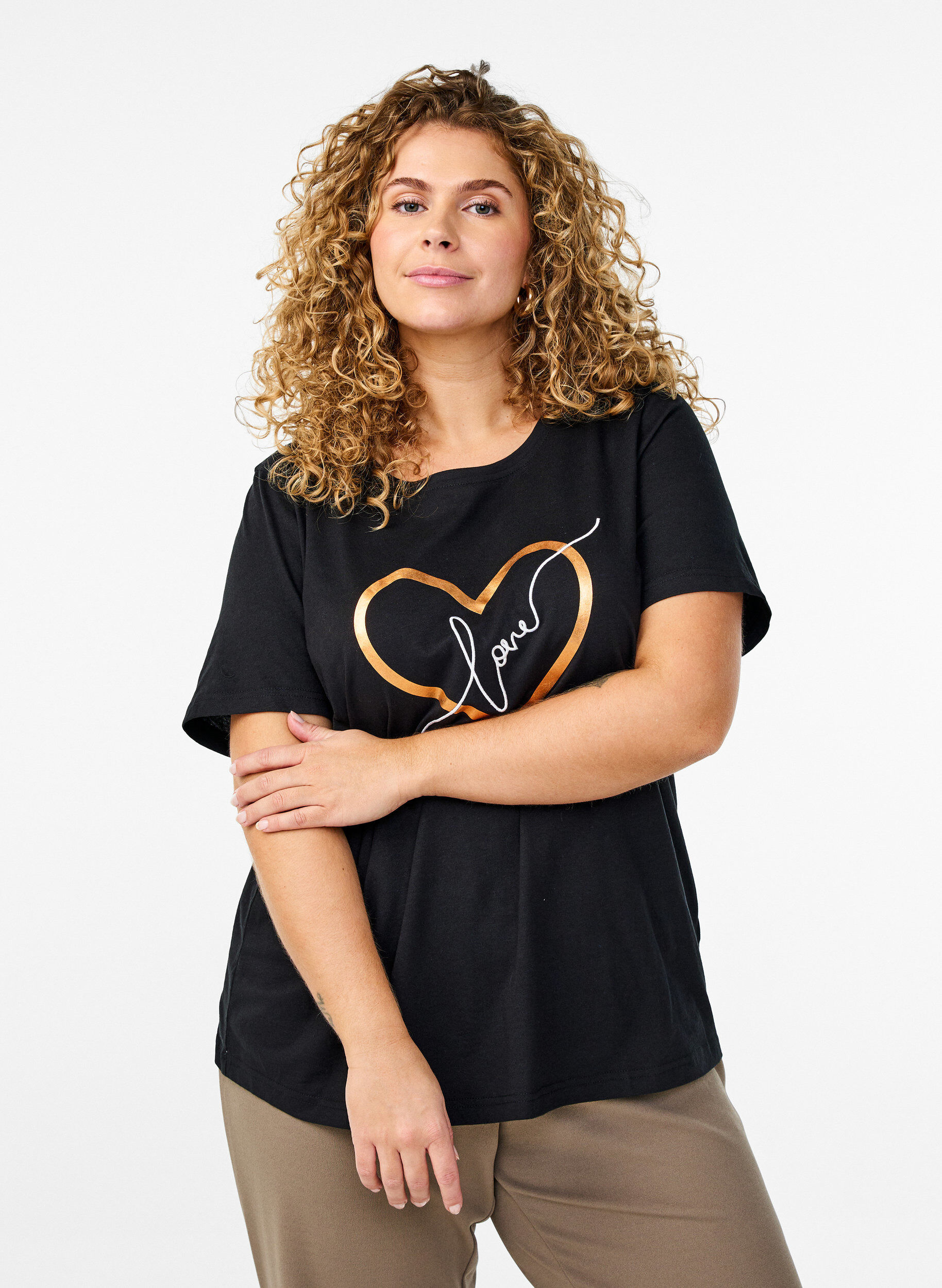 Zizzi FLASH - T-shirt z nadrukiem, Czarne, Model image number 0