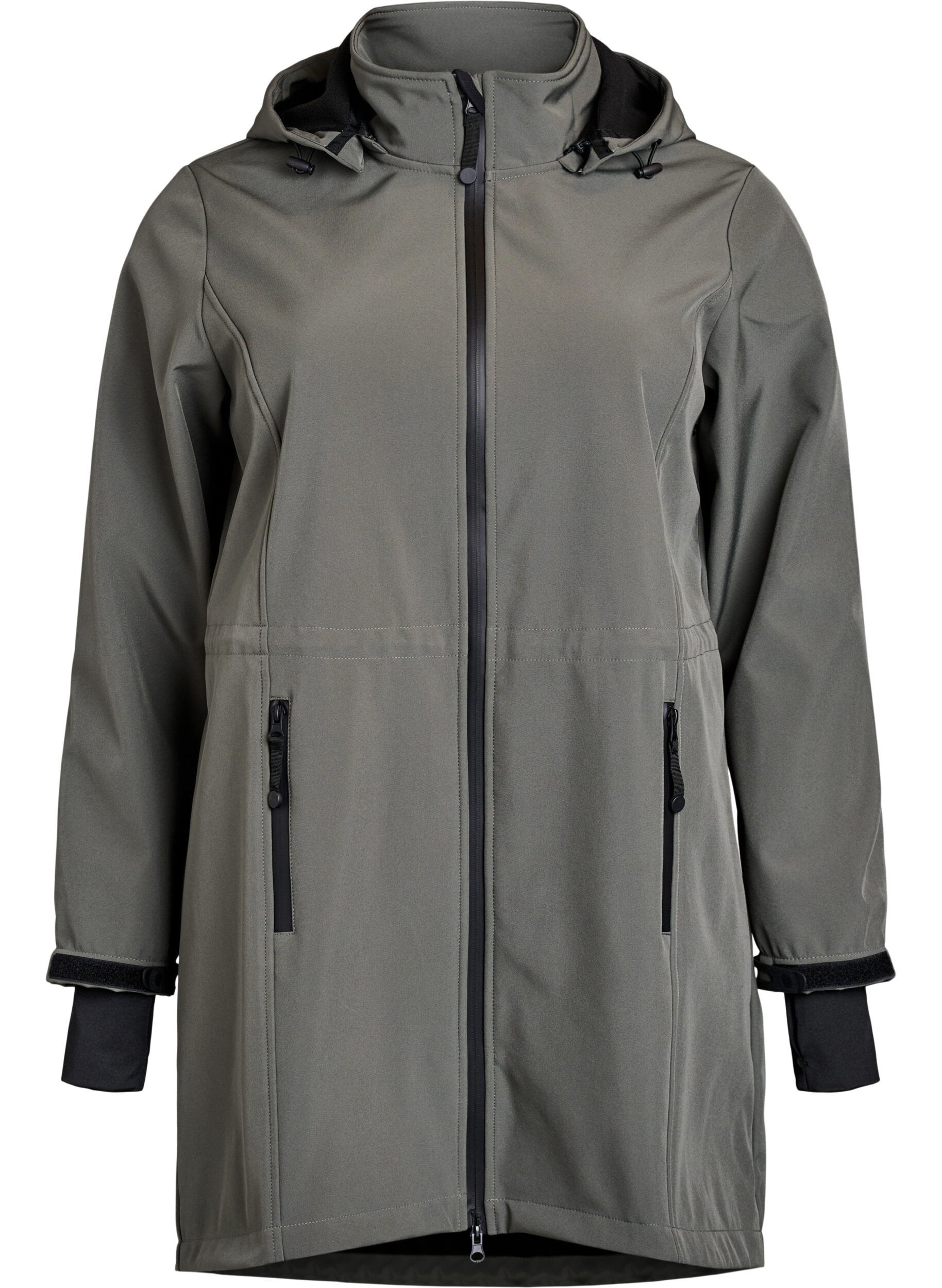 ZizziKurtka softshell z odpinanym kapturem, Ciemnoszary, Packshot image number 0