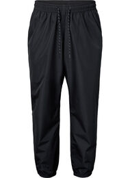 Spodnie przeciwdeszczowe z gumka i sznurkiem, Black, Packshot
