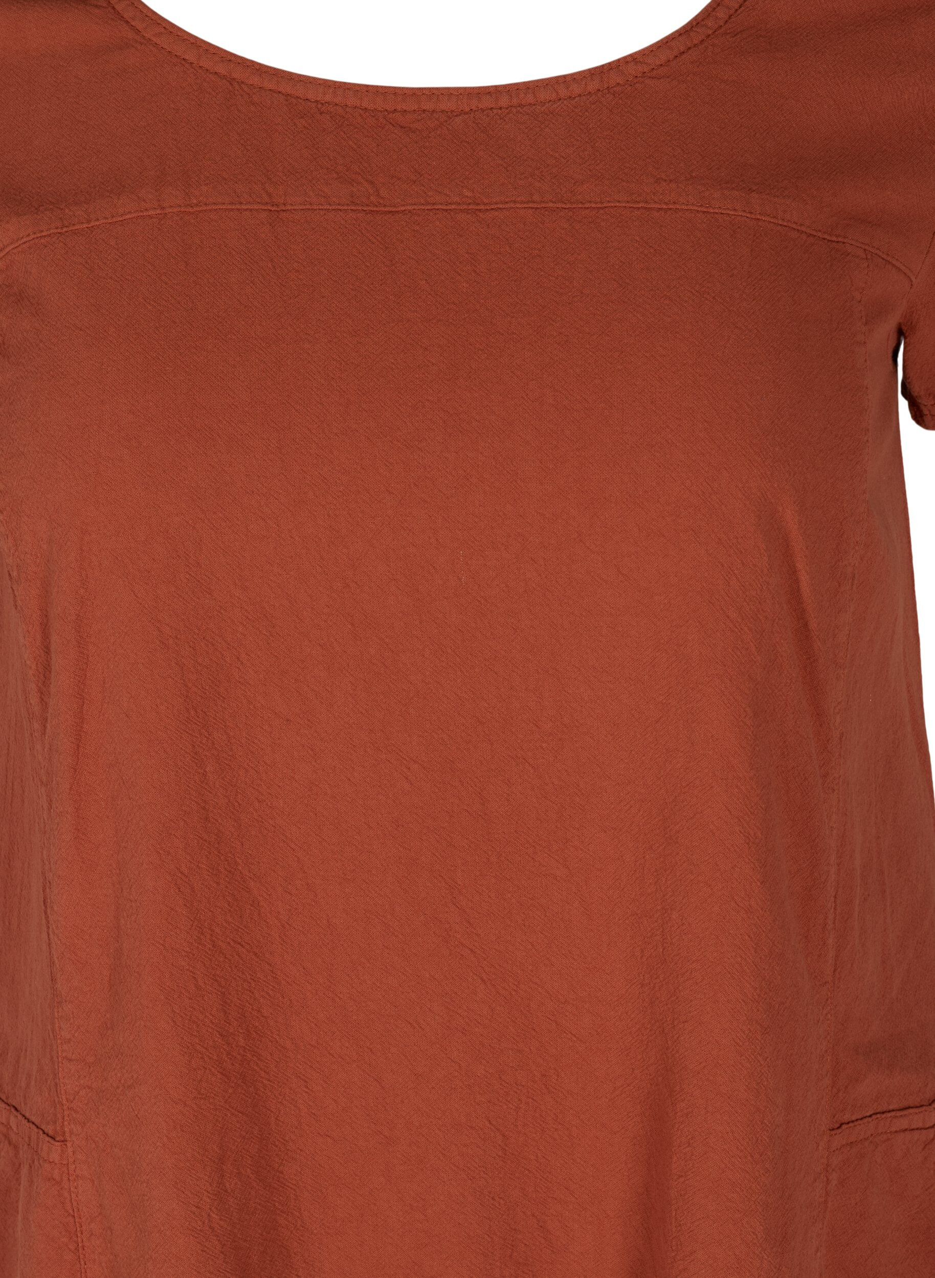 Zizzi Bawelniana sukienka z kr&oacute;tkim rekawem, Pomarańczowy, Packshot image number 2