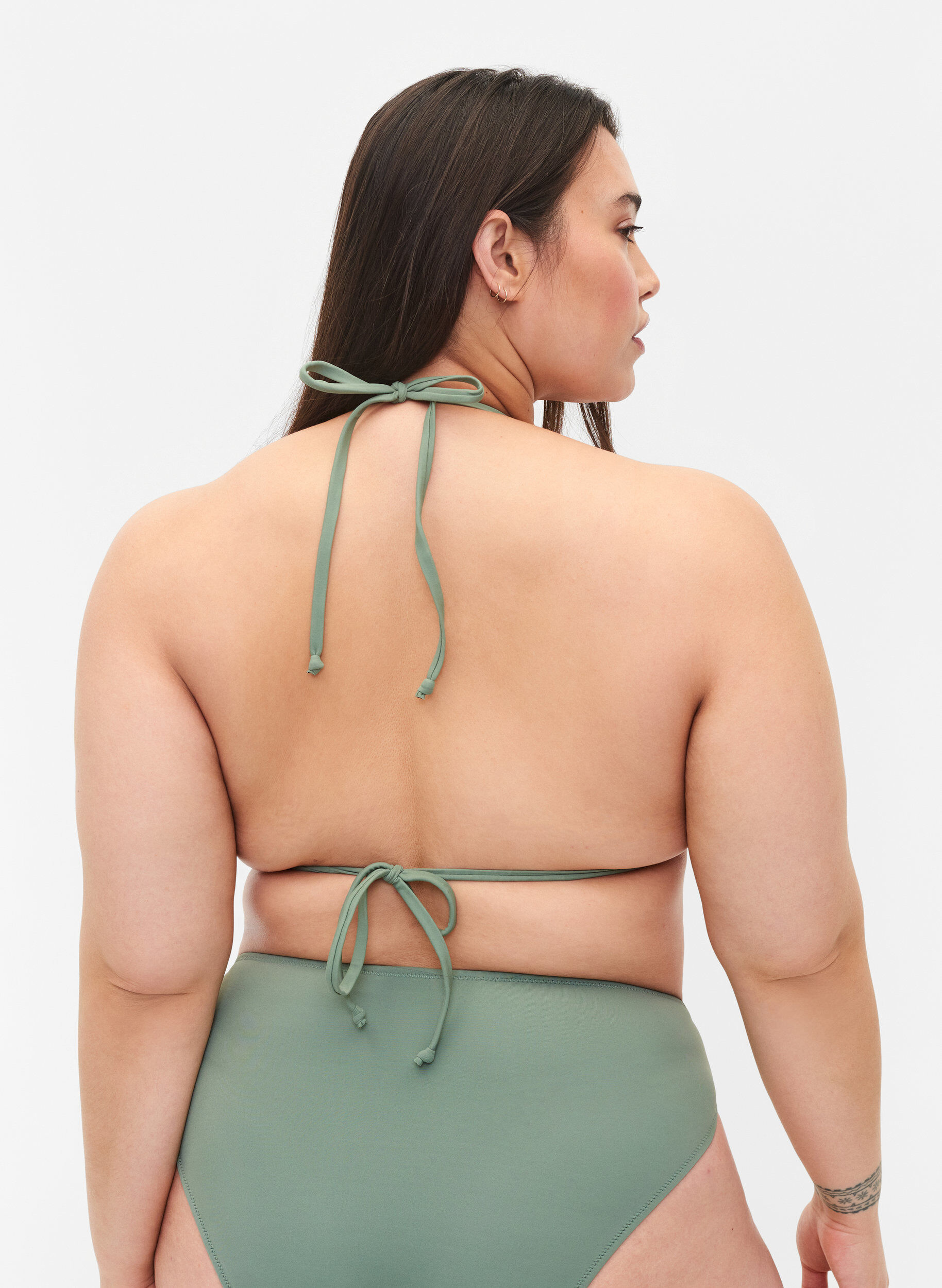 Zizzi Tr&oacute;jkatny biustonosz od bikini, Zielony, Model image number 1