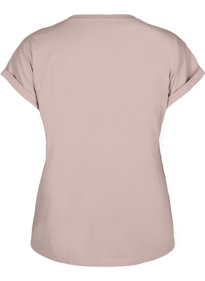 T-shirt z kr&oacute;tkim rekawem z mieszanki bawelny, R&oacute;żowy, Packshot image number 1