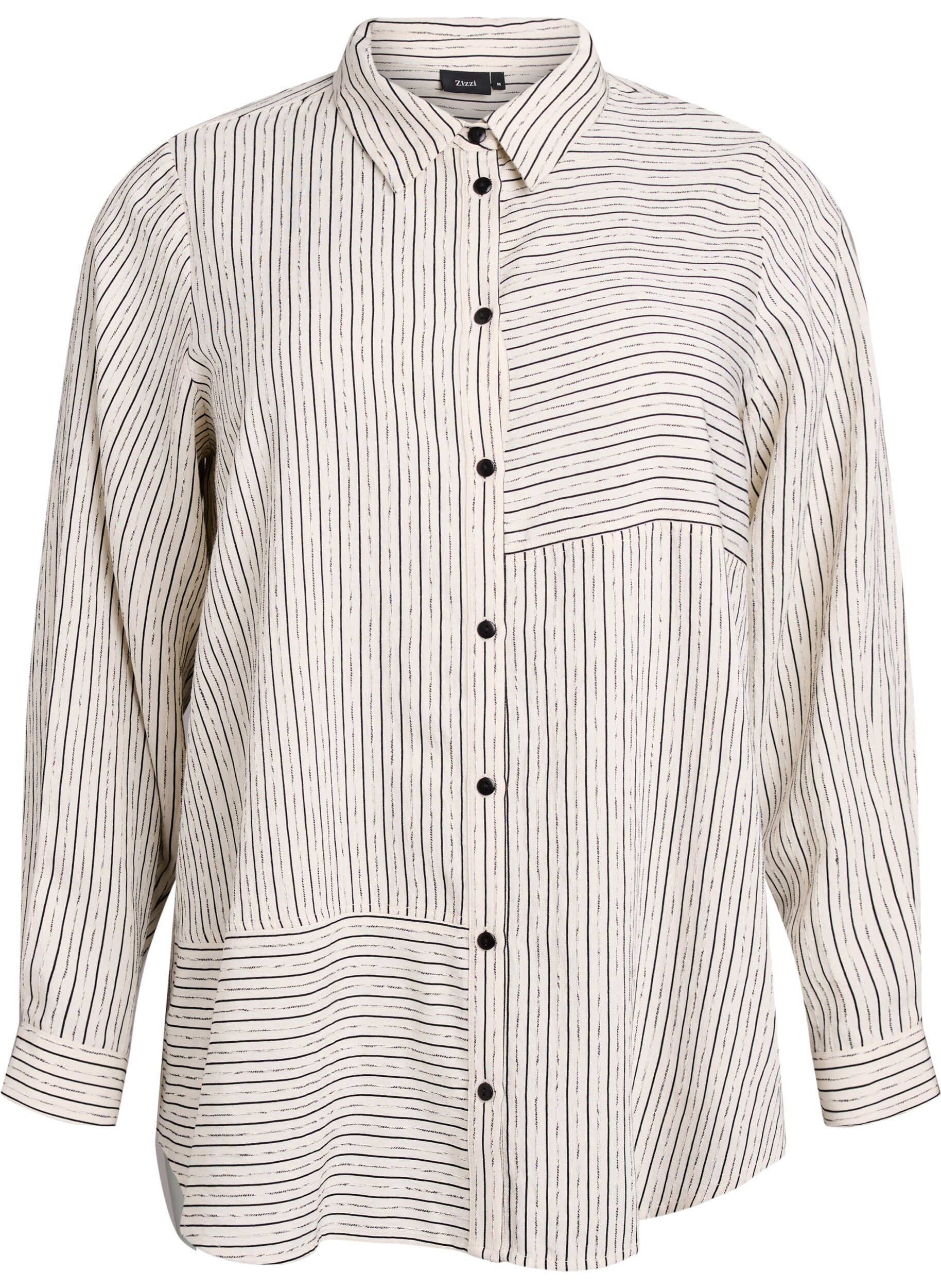 Zizzi Koszula w paski, Biały, Packshot image number 0