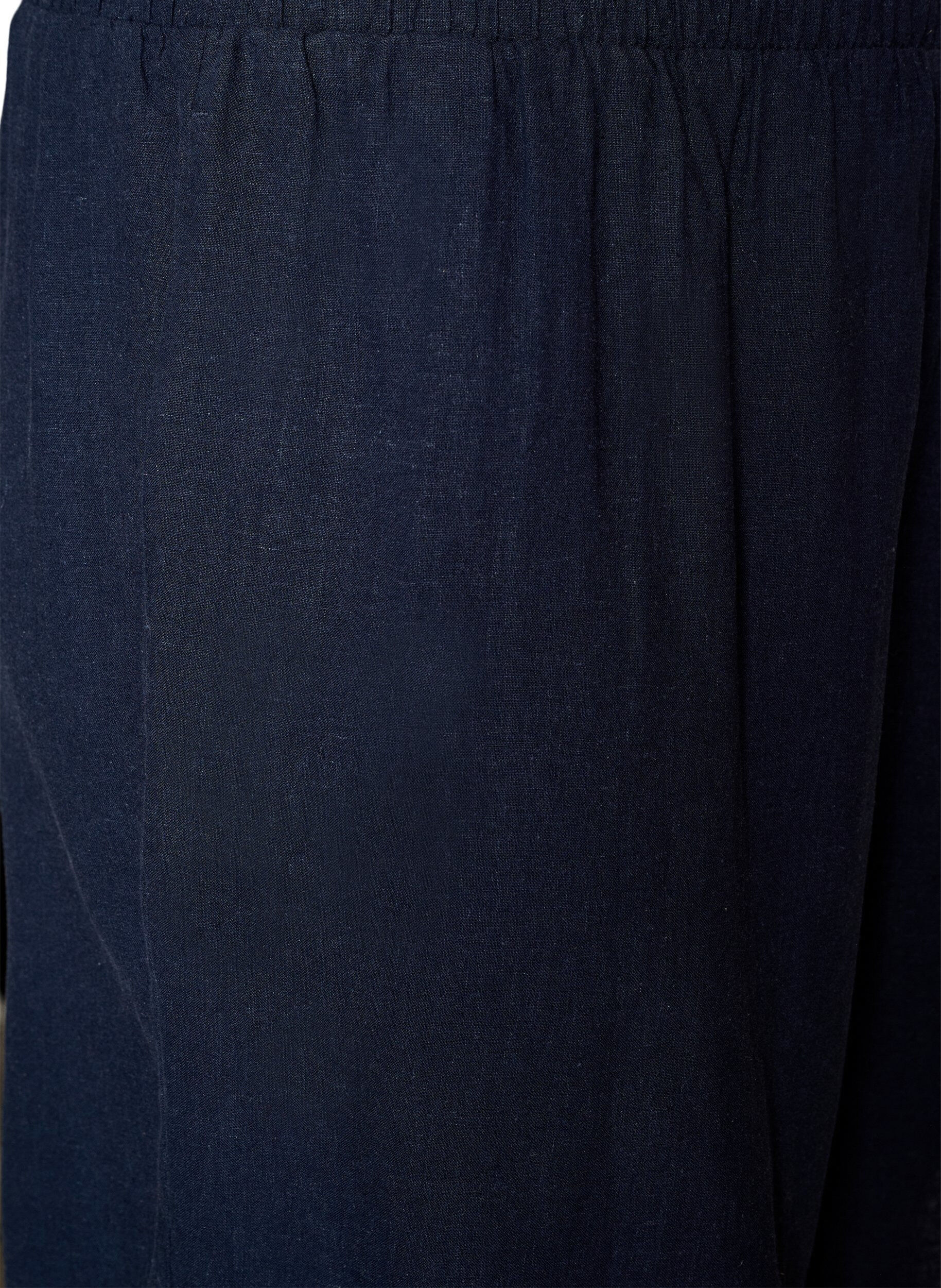 Zizzi Szorty z lnu i wiskozy z wysokim stanem, Niebieskie, Packshot image number 2