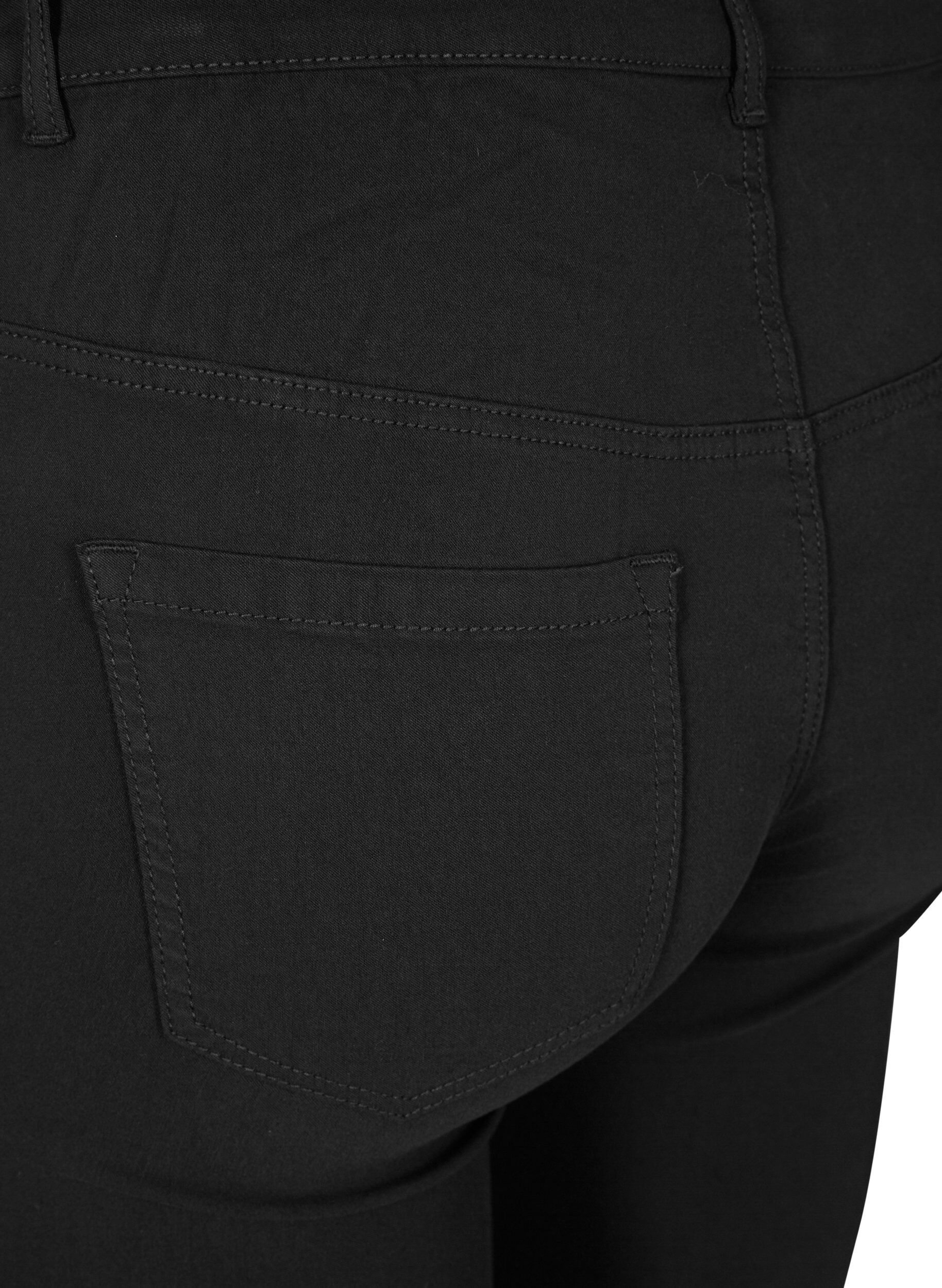 ZizziSpodnie o waskim kroju z kieszeniami, Czarne, Packshot image number 3