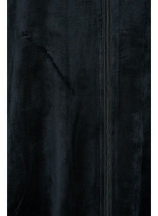 Welurowy szlafrok z zamkiem blyskawicznym, Black, Packshot image number 3