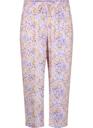 Luzne spodnie z wiskozy z nadrukiem na calej powierzchni, Cameo Pink AOP, Packshot image number 0