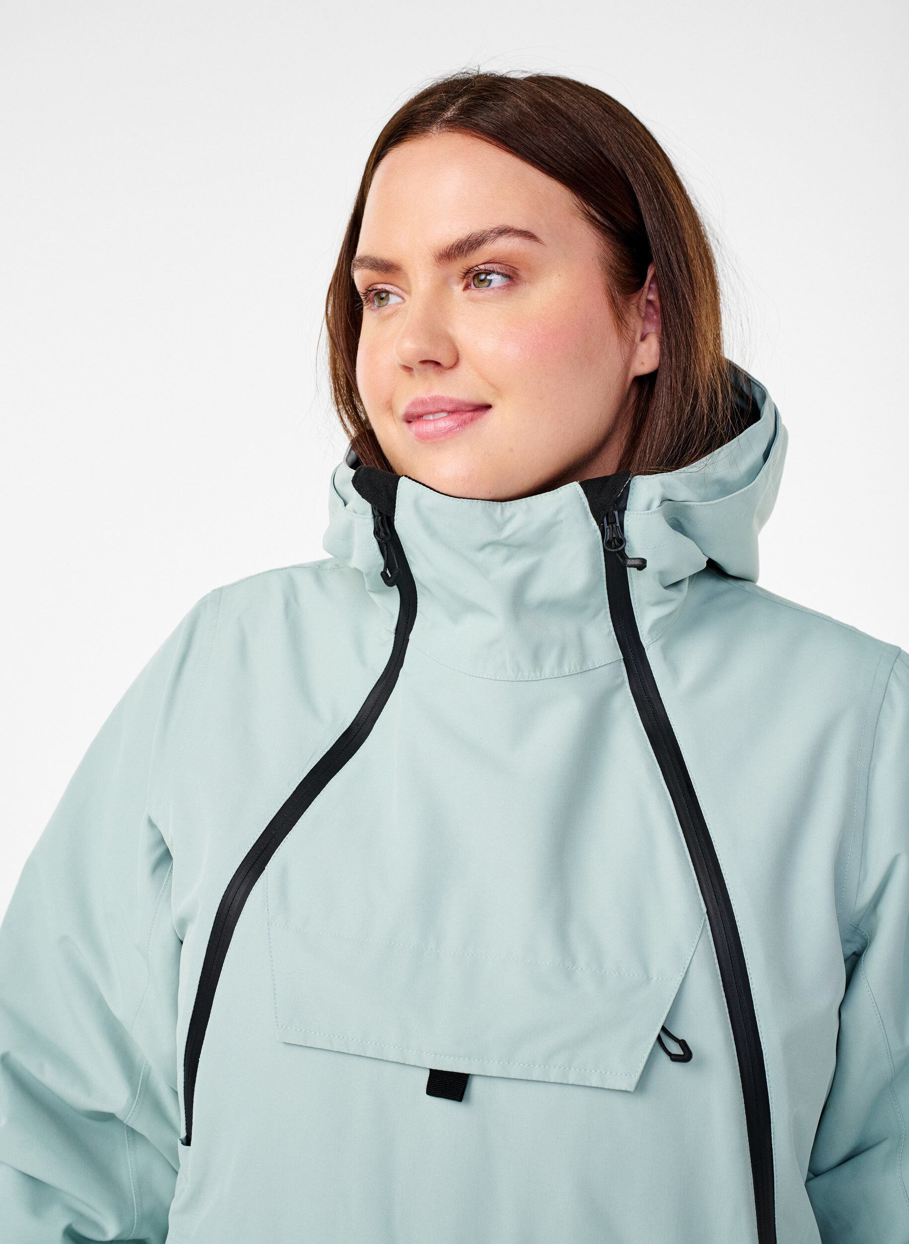 Zizzi Funkcjonalna kurtka typu anorak z kapturem, Zielony, Model image number 5