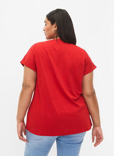 Koszulka z krótkimi rekawami wykonana z mieszanki bawelny, Tango Red, Model image number 1